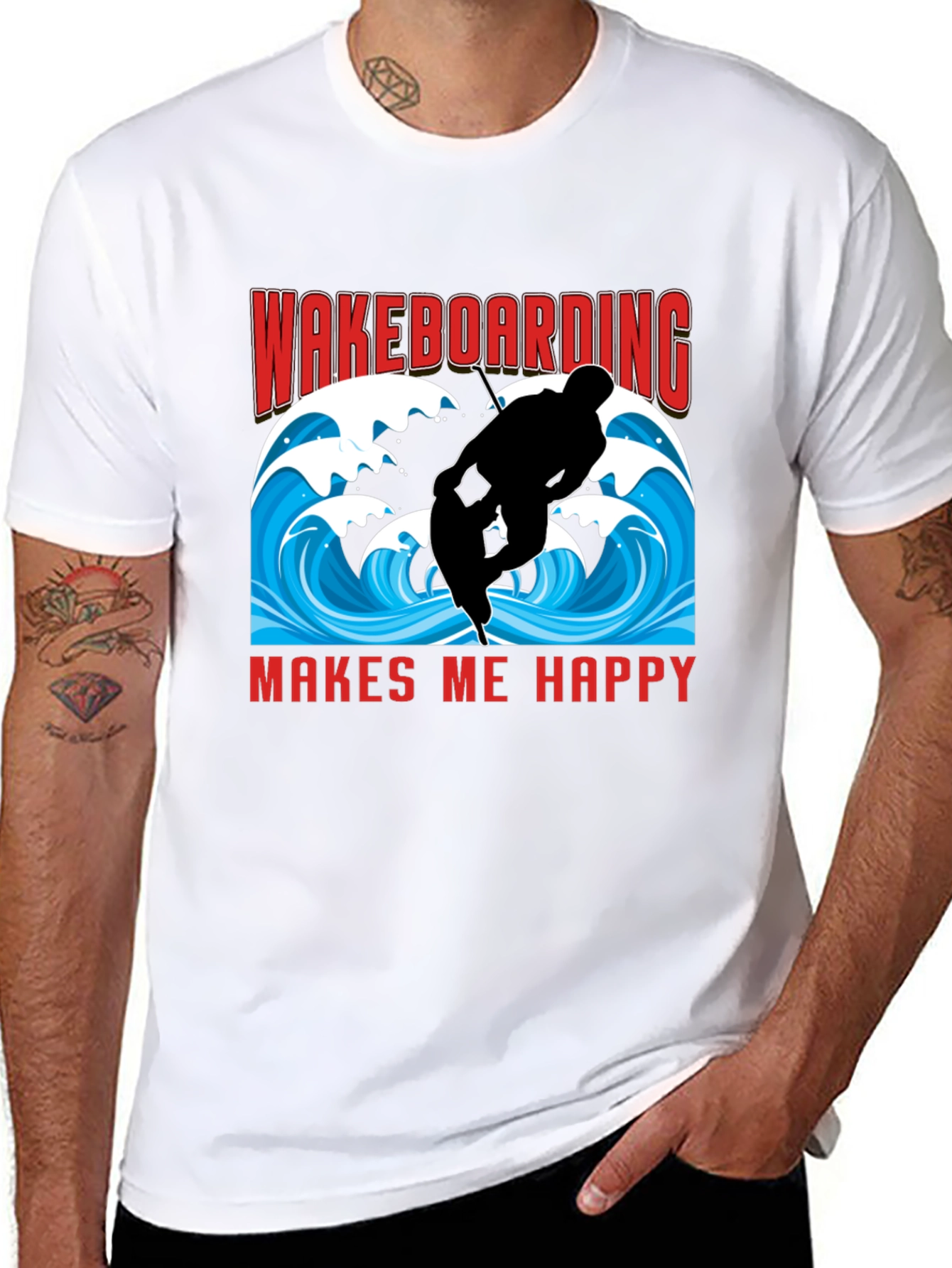 Wakeboarding Makes Me Happy T-Shirt