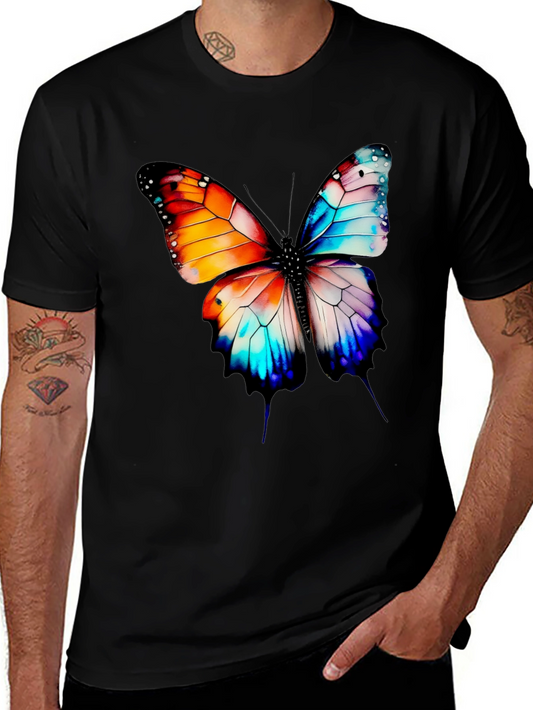 Butterfly Graphic Print Black T-Shirt