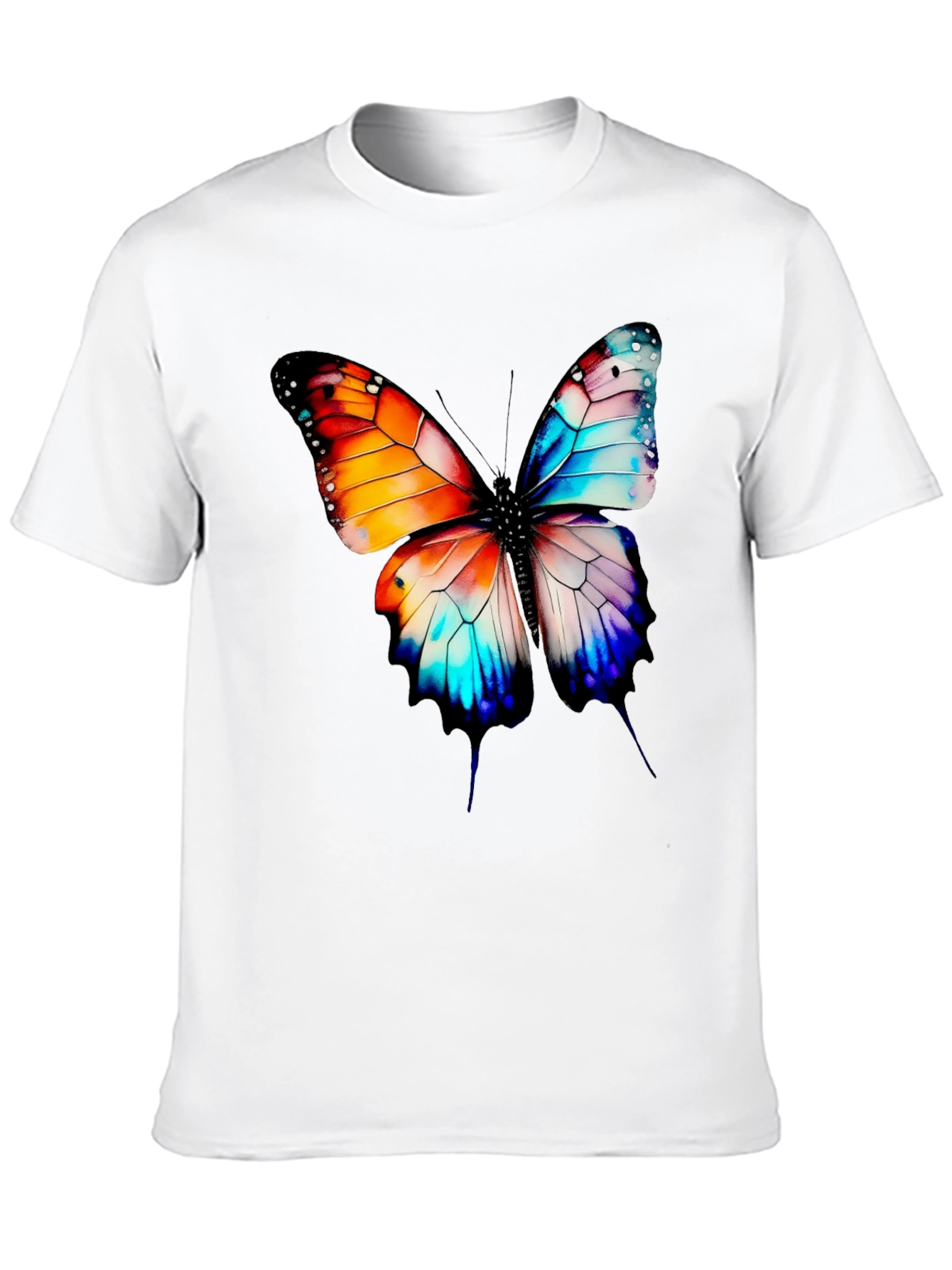 Butterfly Graphic Print Black T-Shirt