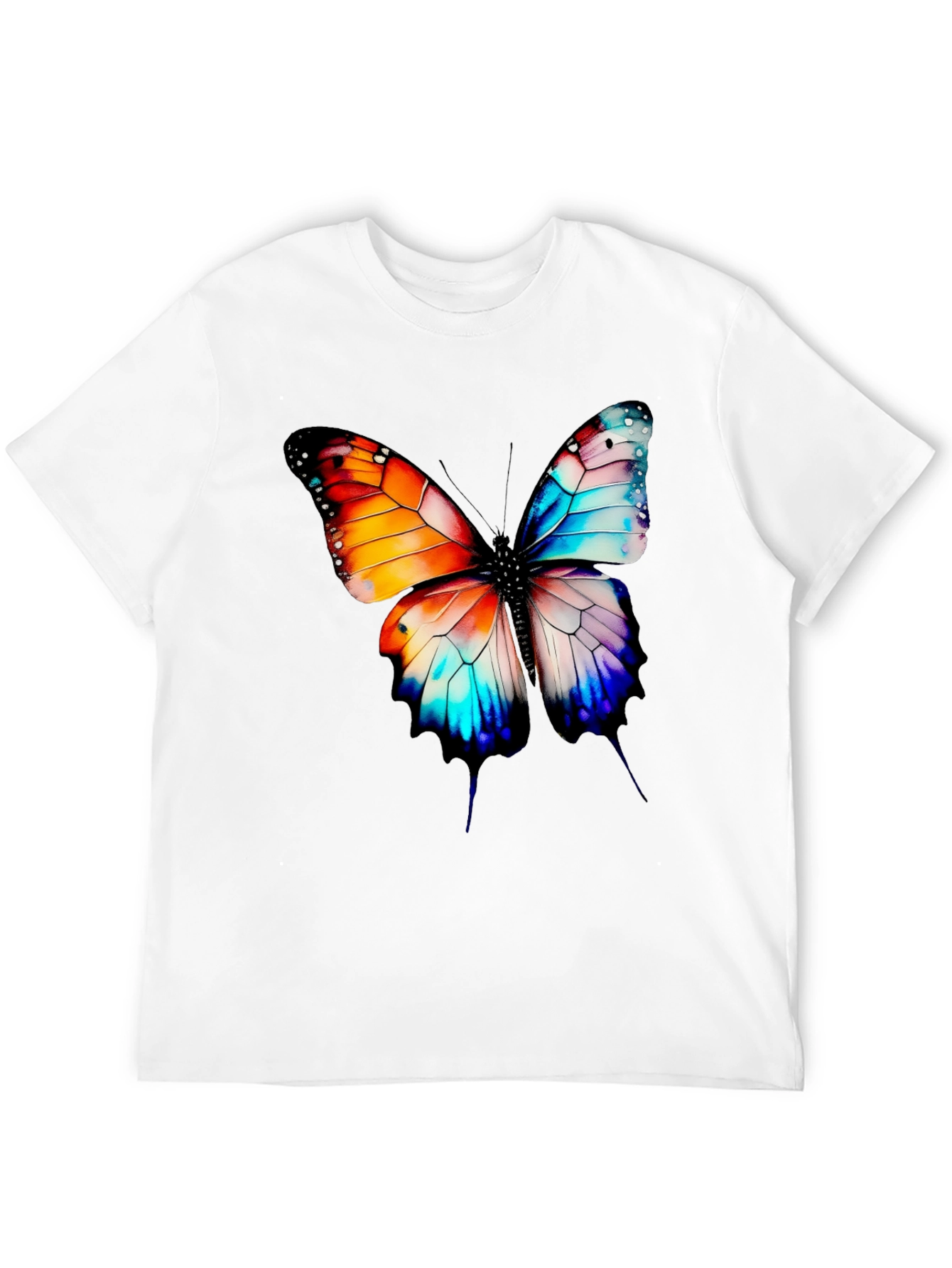 Butterfly Graphic Print Black T-Shirt