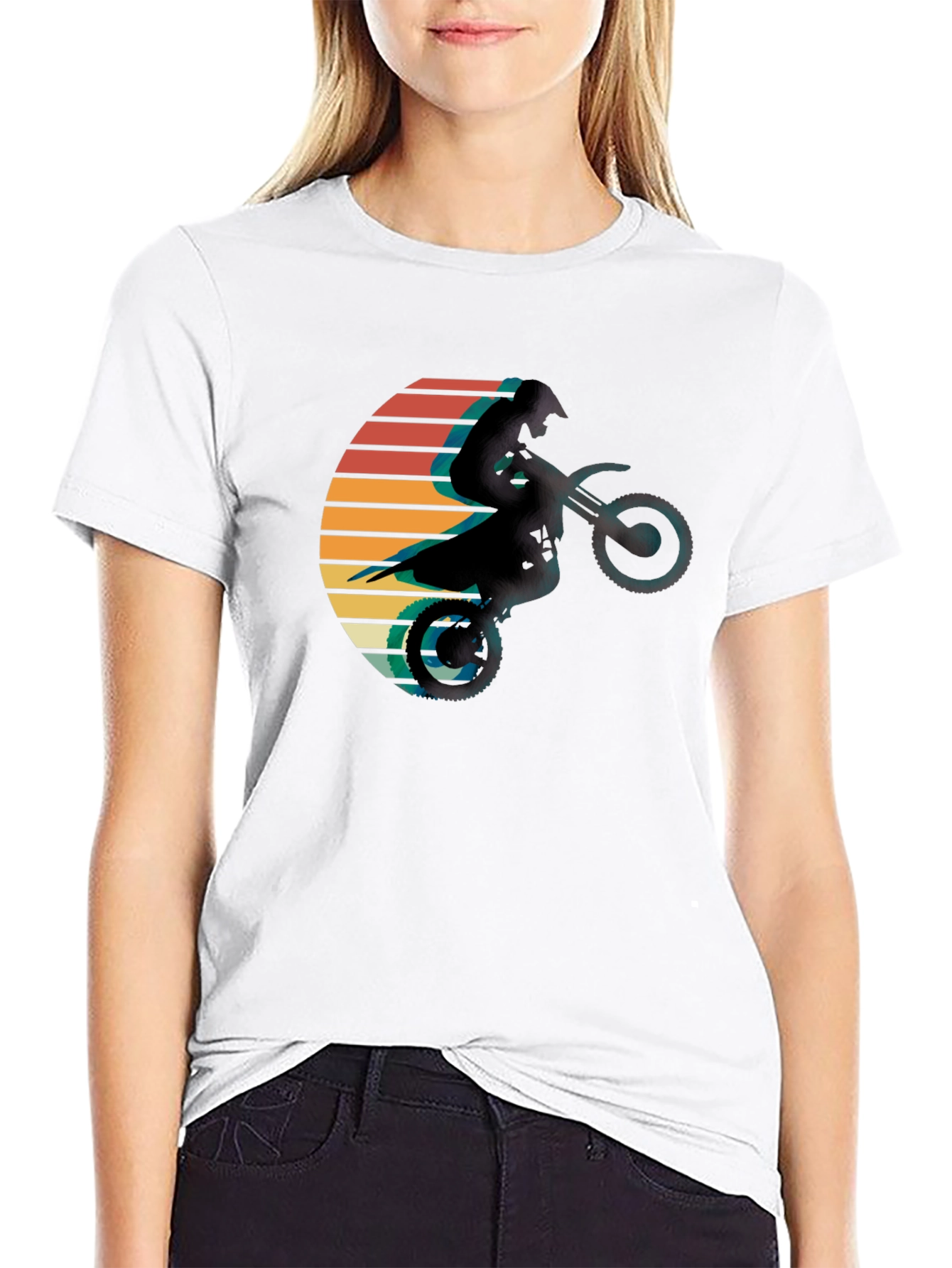 Retro Motocross Sunset Graphic Tee