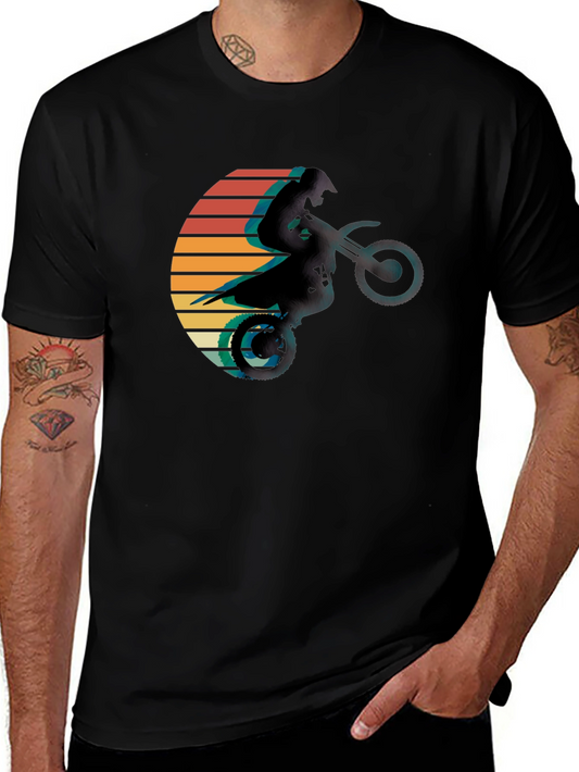 Retro Motocross Sunset Graphic Tee