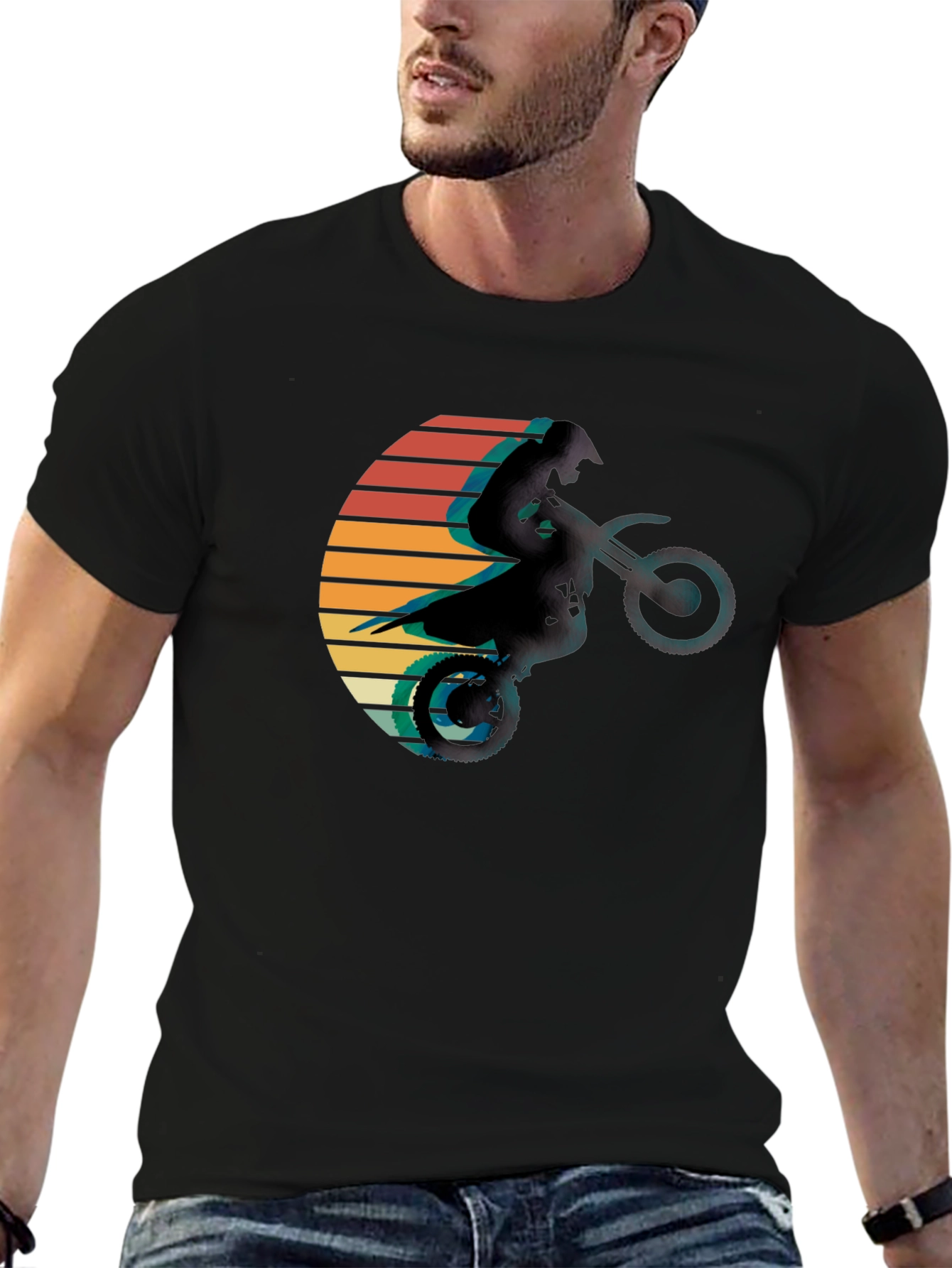 Retro Motocross Sunset Graphic Tee