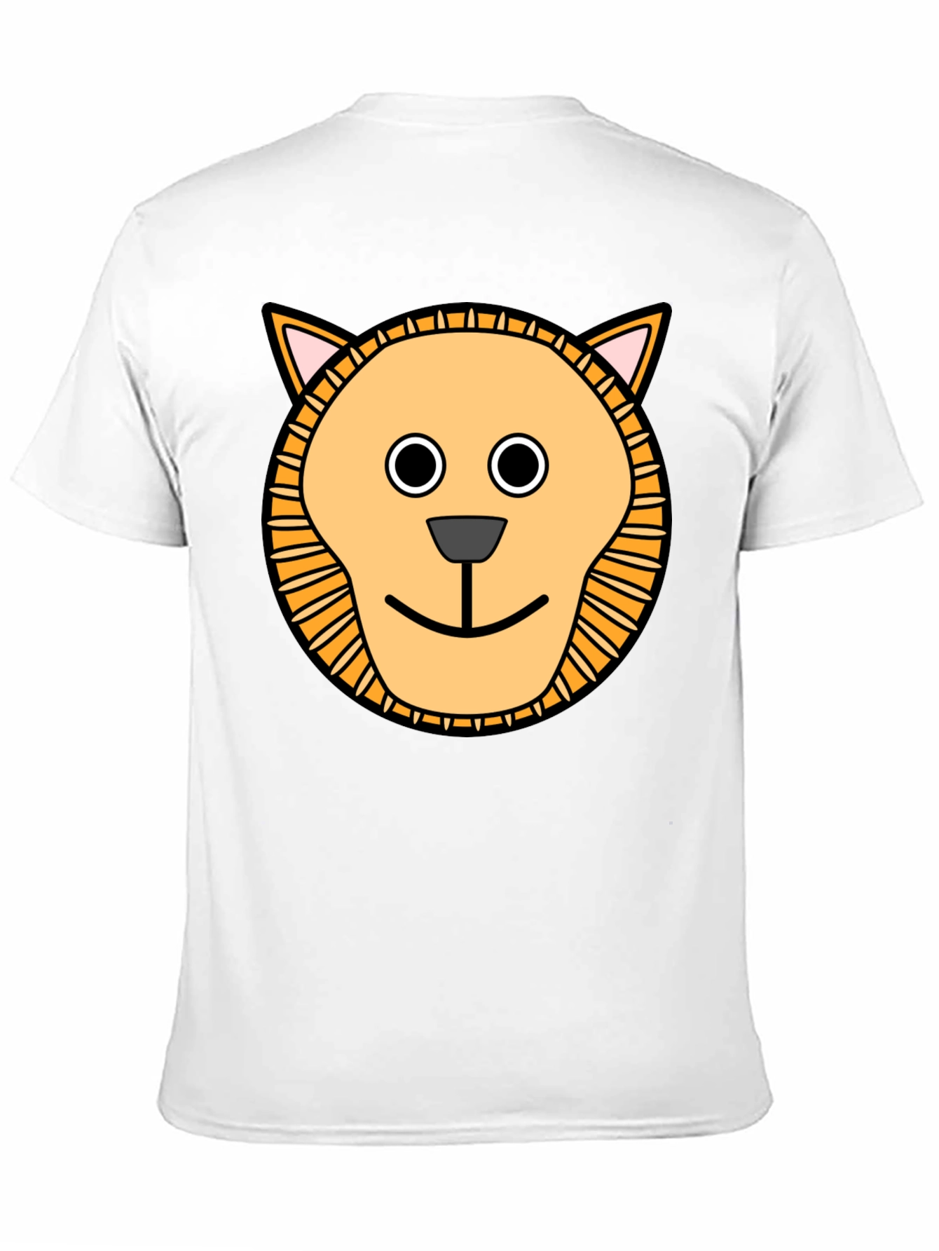 Cute Cartoon Lion Graphic T-Shirt - Black