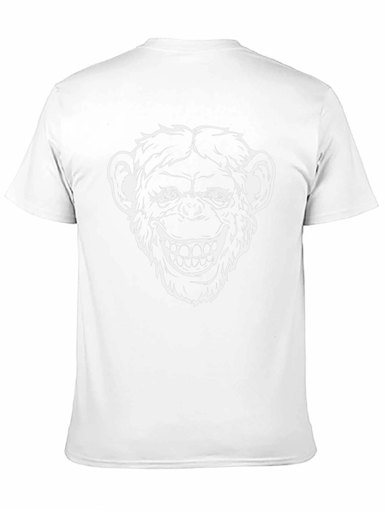 Mens Black Graphic Tee - Creepy Monkey Face