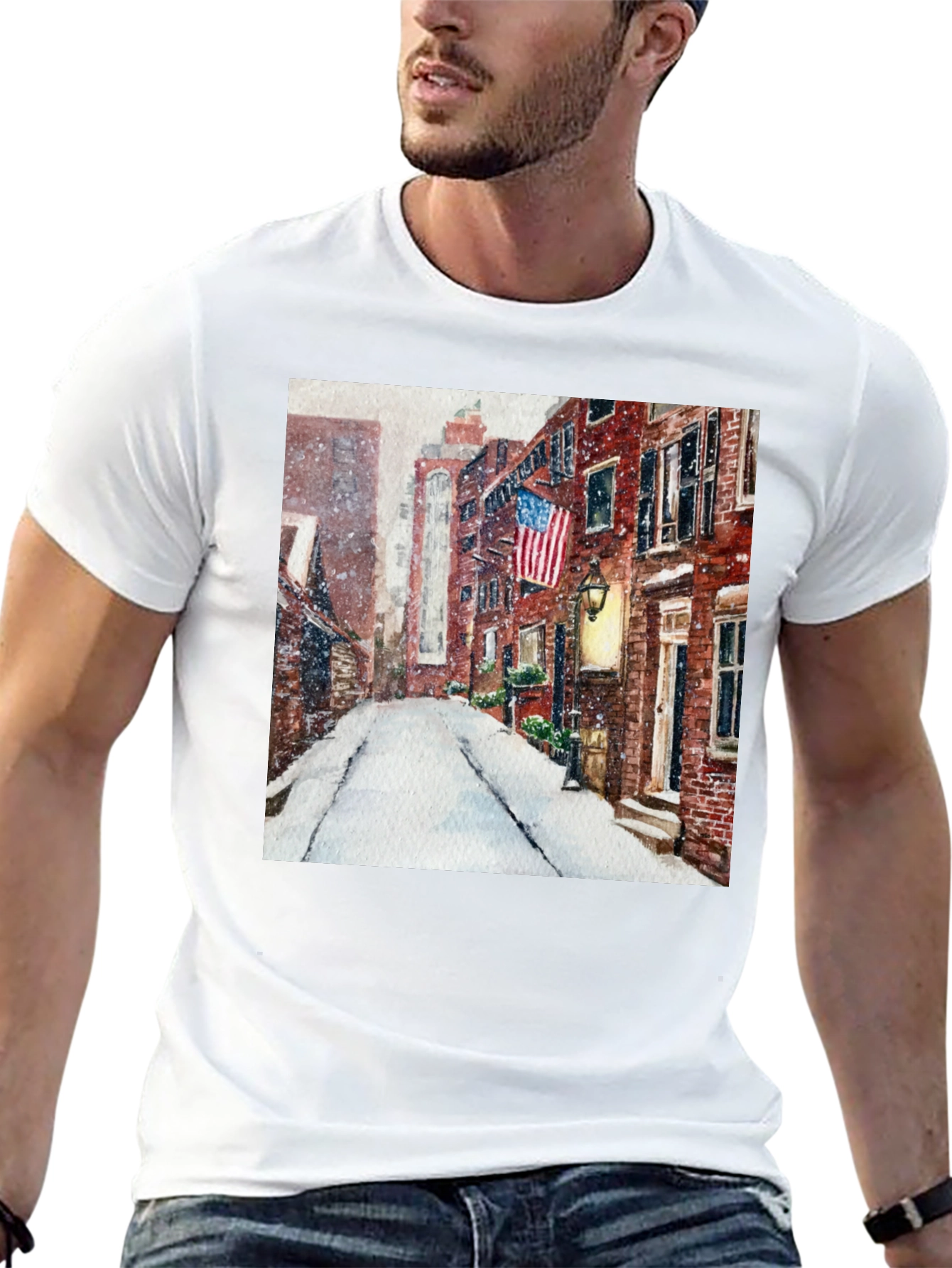 Winter Street Scene Graphic Tee