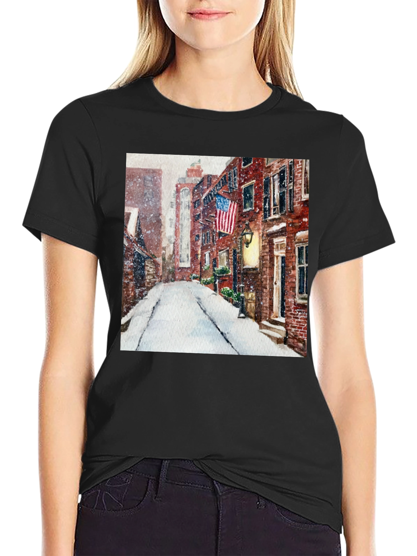 Winter Street Scene Graphic Tee