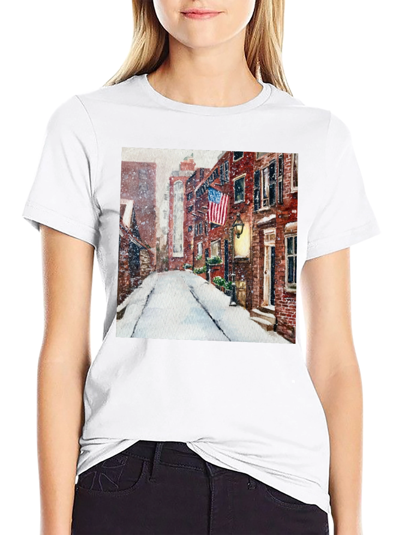 Winter Street Scene Graphic Tee