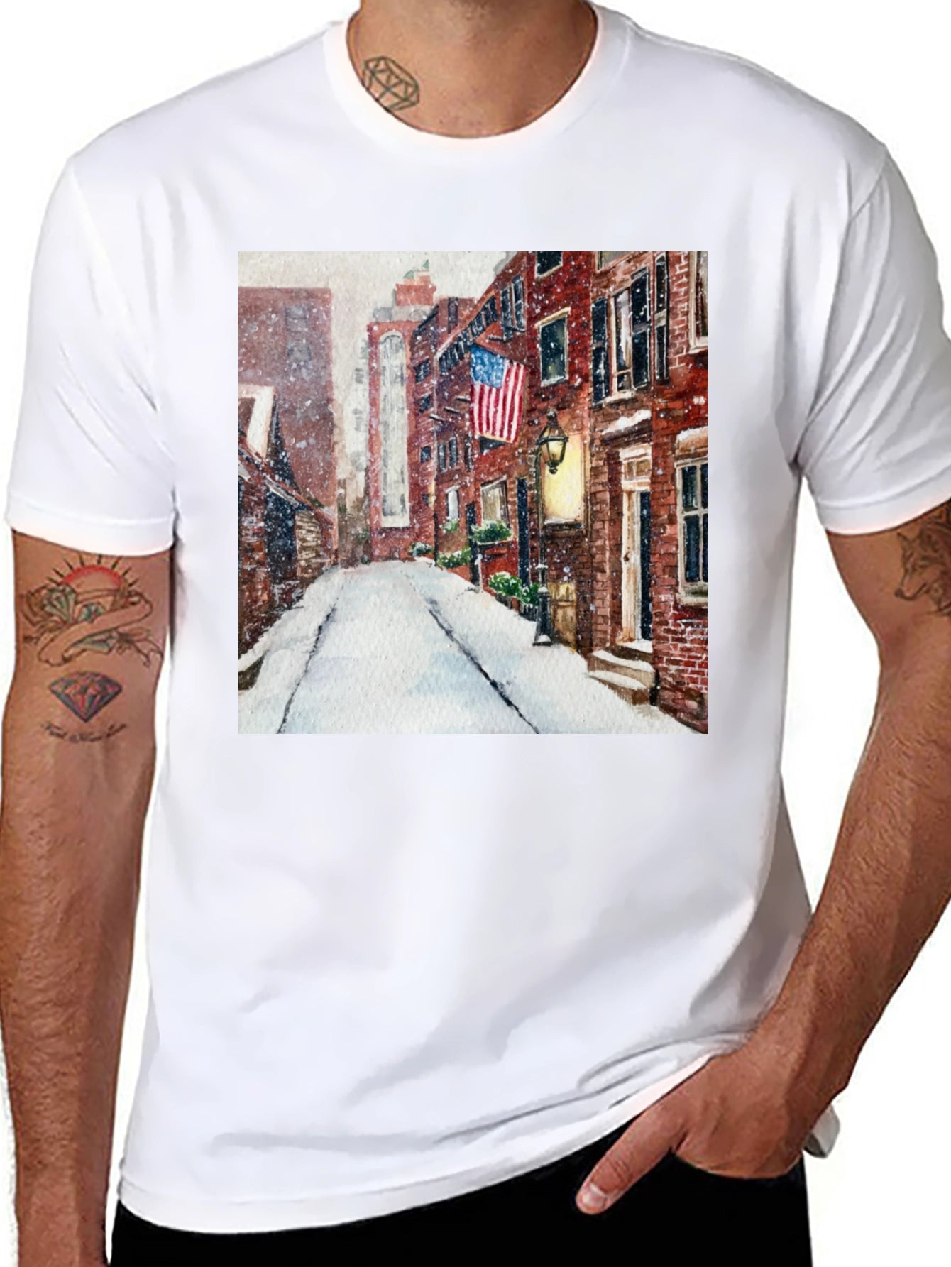 Winter Street Scene Graphic Tee