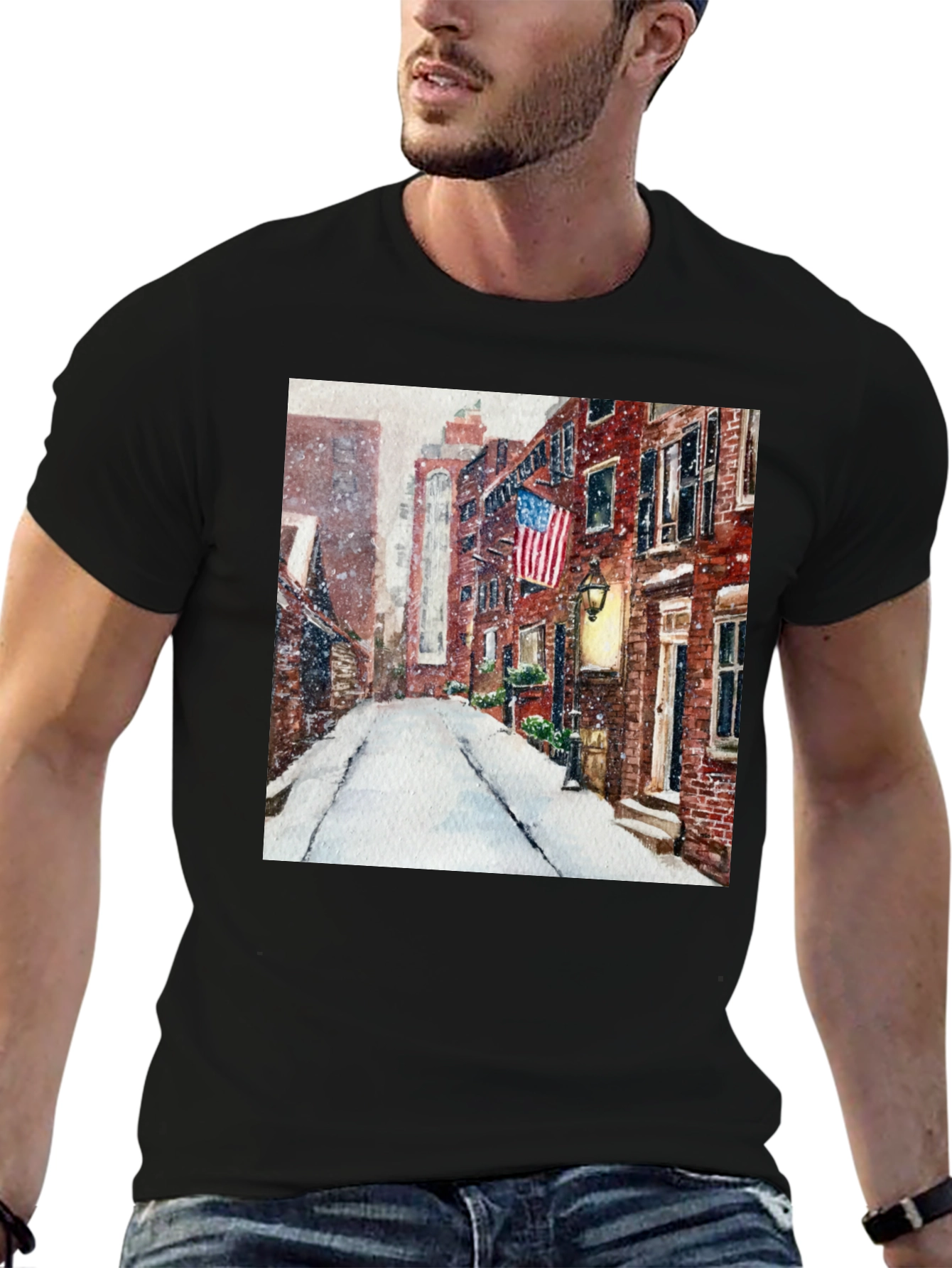 Winter Street Scene Graphic Tee