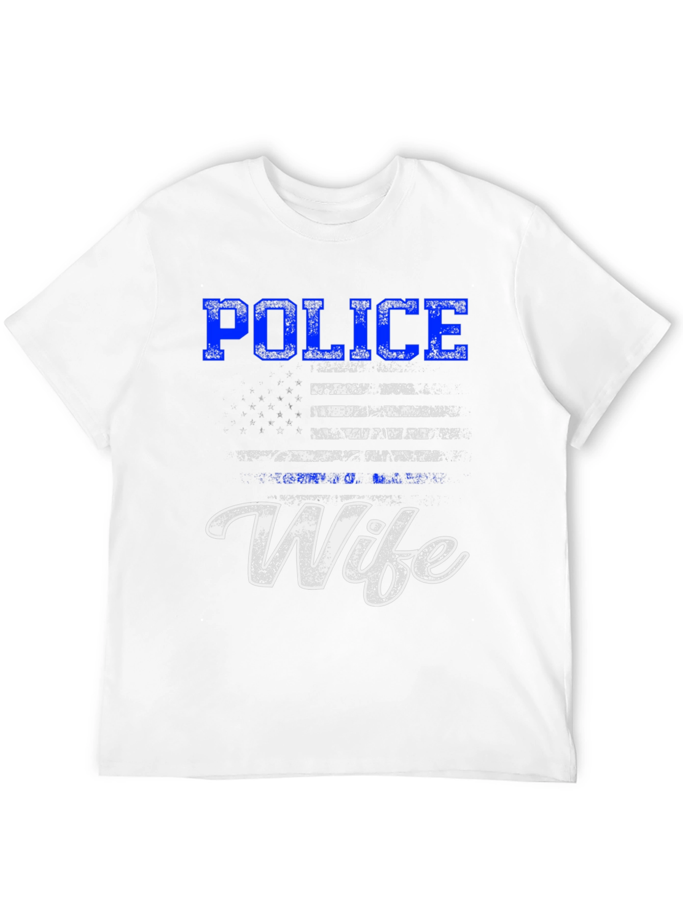 Police Wife T-Shirt - American Flag Design