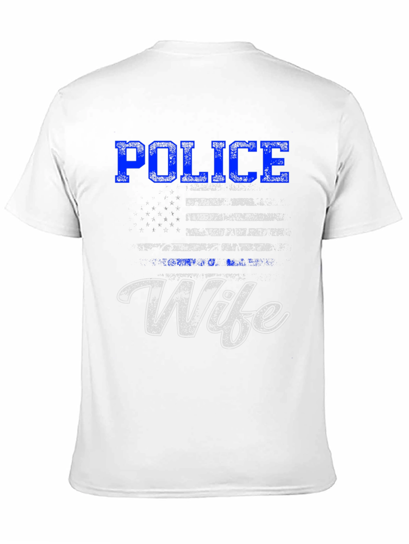 Police Wife T-Shirt - American Flag Design