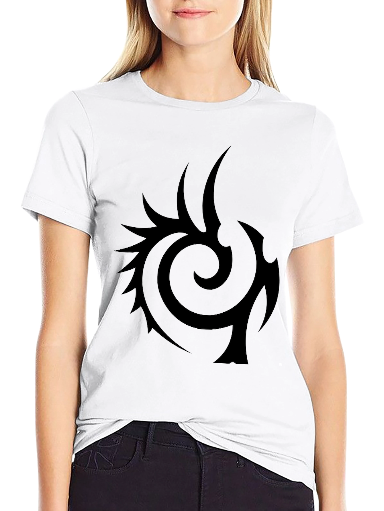 Mens Black T-Shirt with Tribal Design