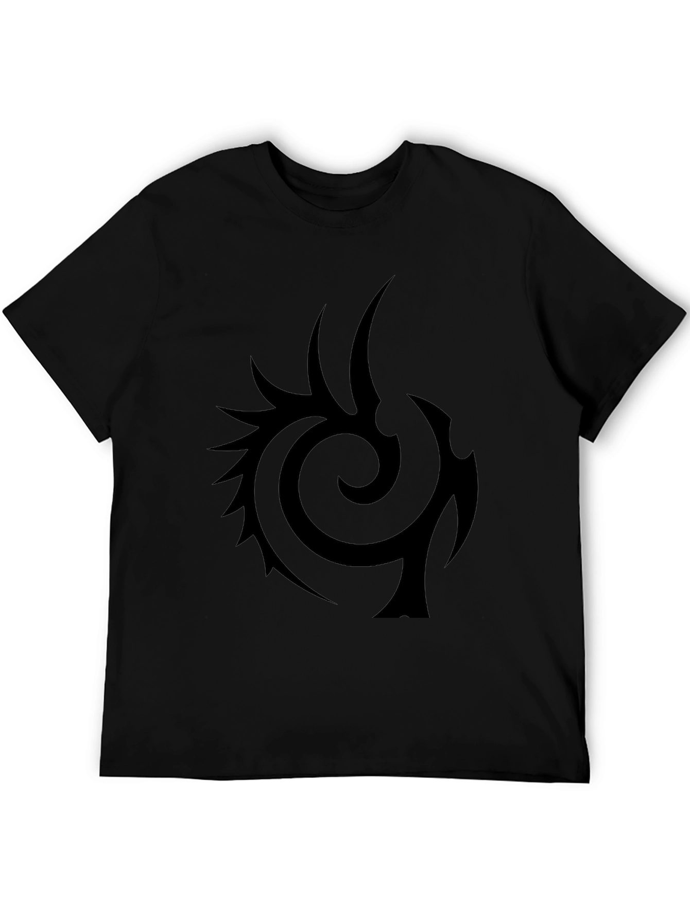 Mens Black T-Shirt with Tribal Design