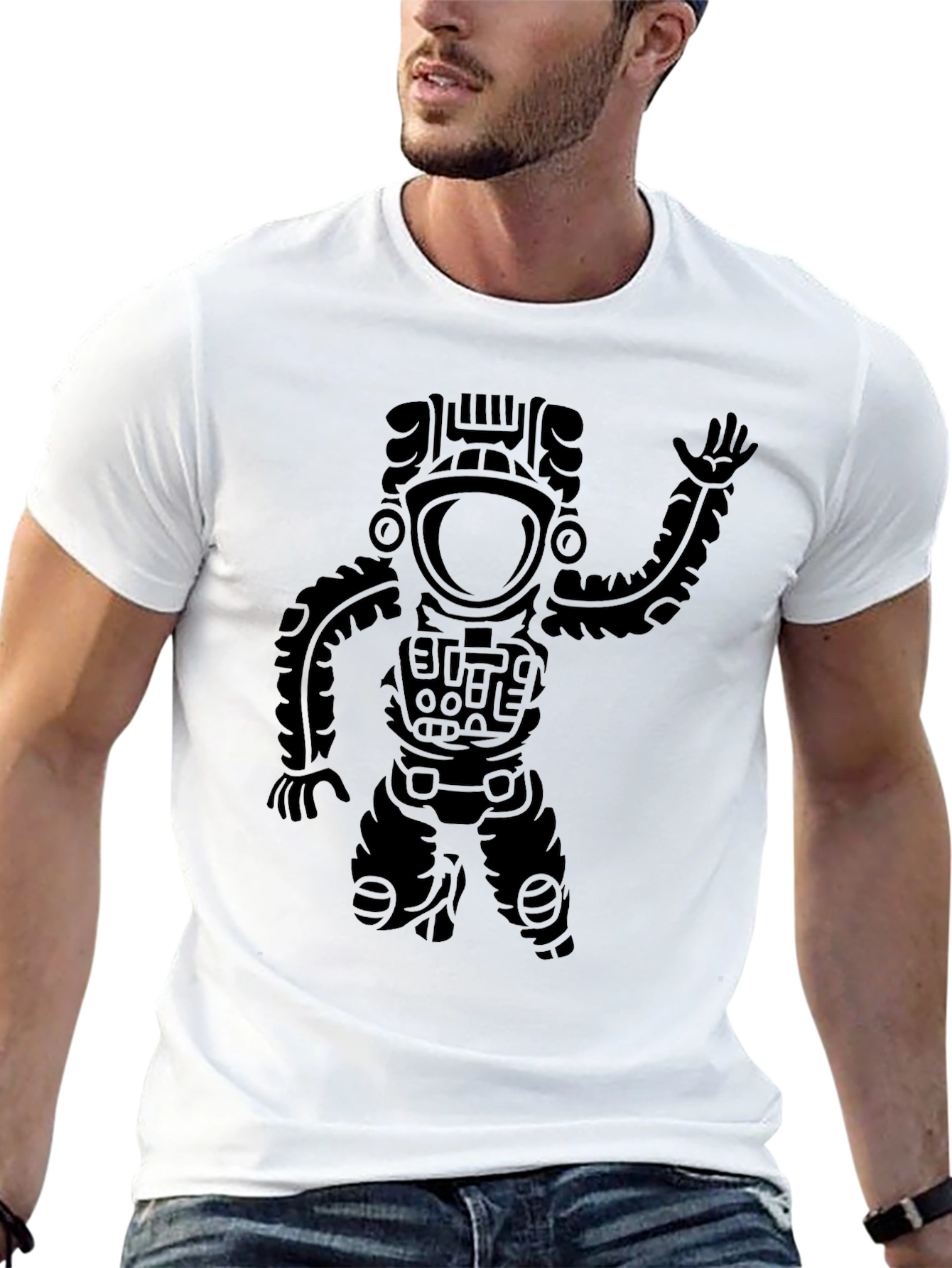 Astronaut Graphic T-Shirt - Black