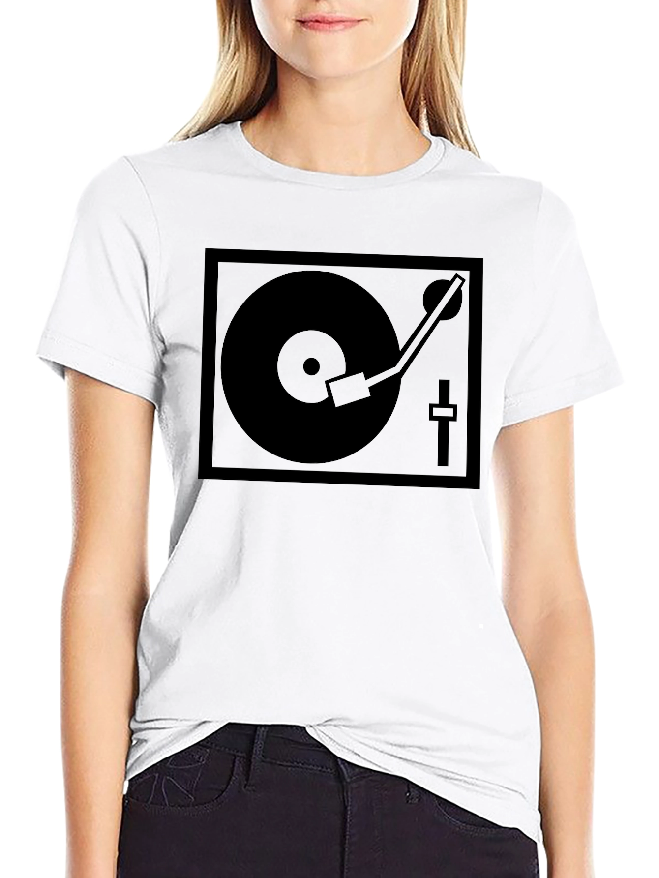 DJ Turntable Graphic T-Shirt - Black