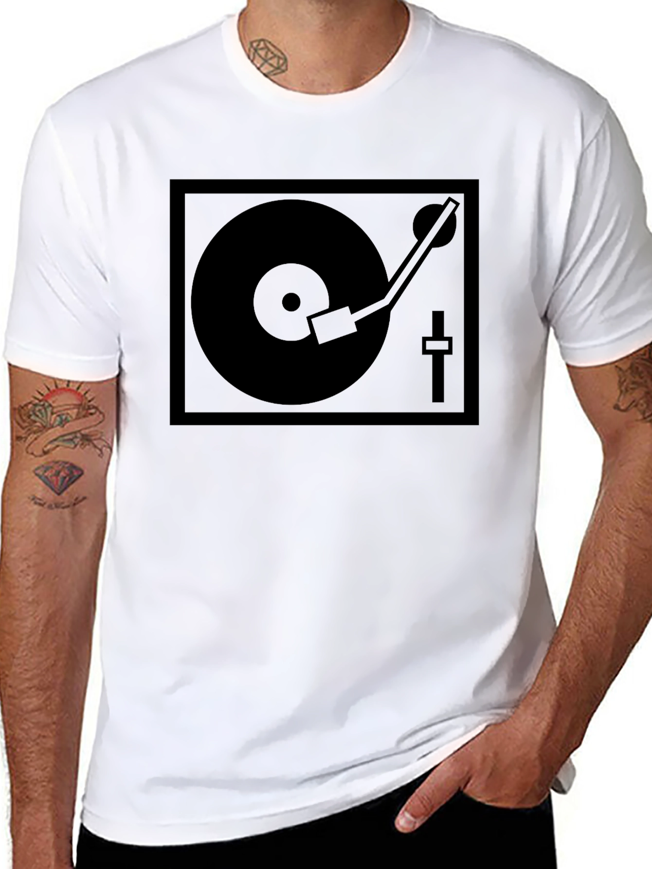 DJ Turntable Graphic T-Shirt - Black