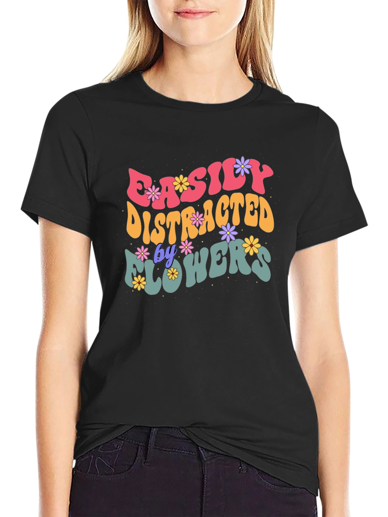 Easily Distracted By Flowers Graphic Tee