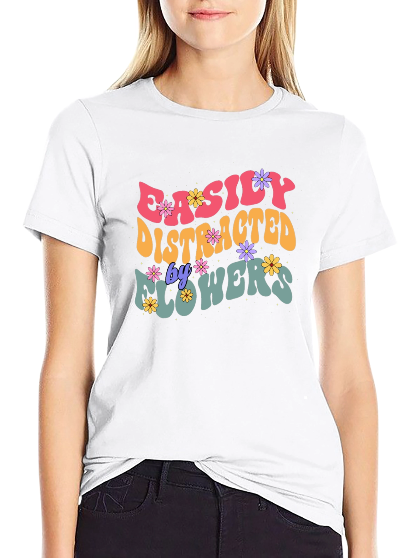 Easily Distracted By Flowers Graphic Tee