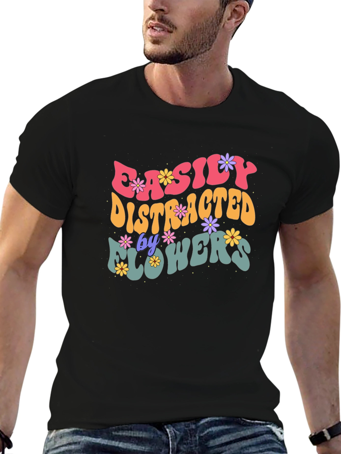 Easily Distracted By Flowers Graphic Tee