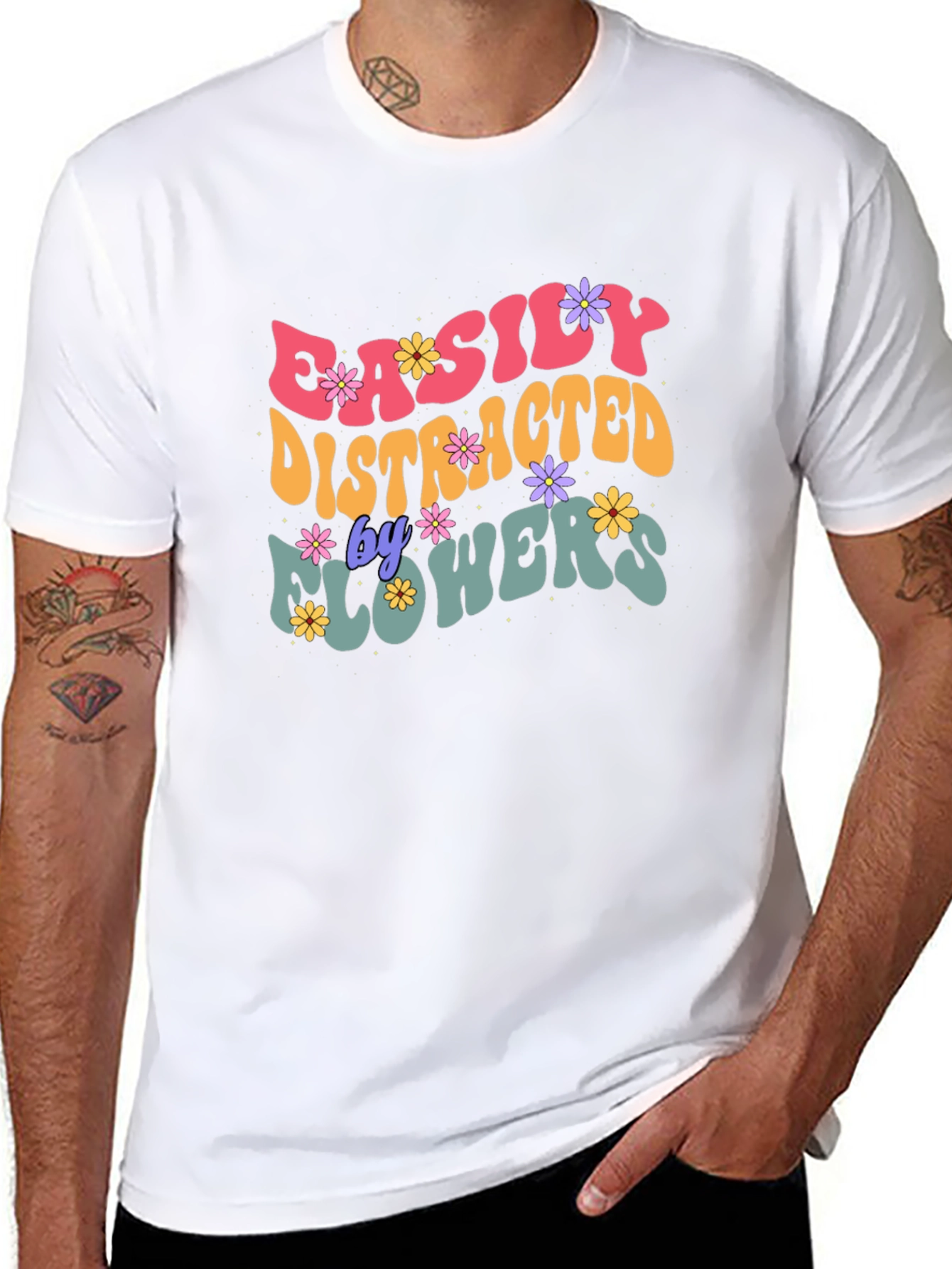 Easily Distracted By Flowers Graphic Tee