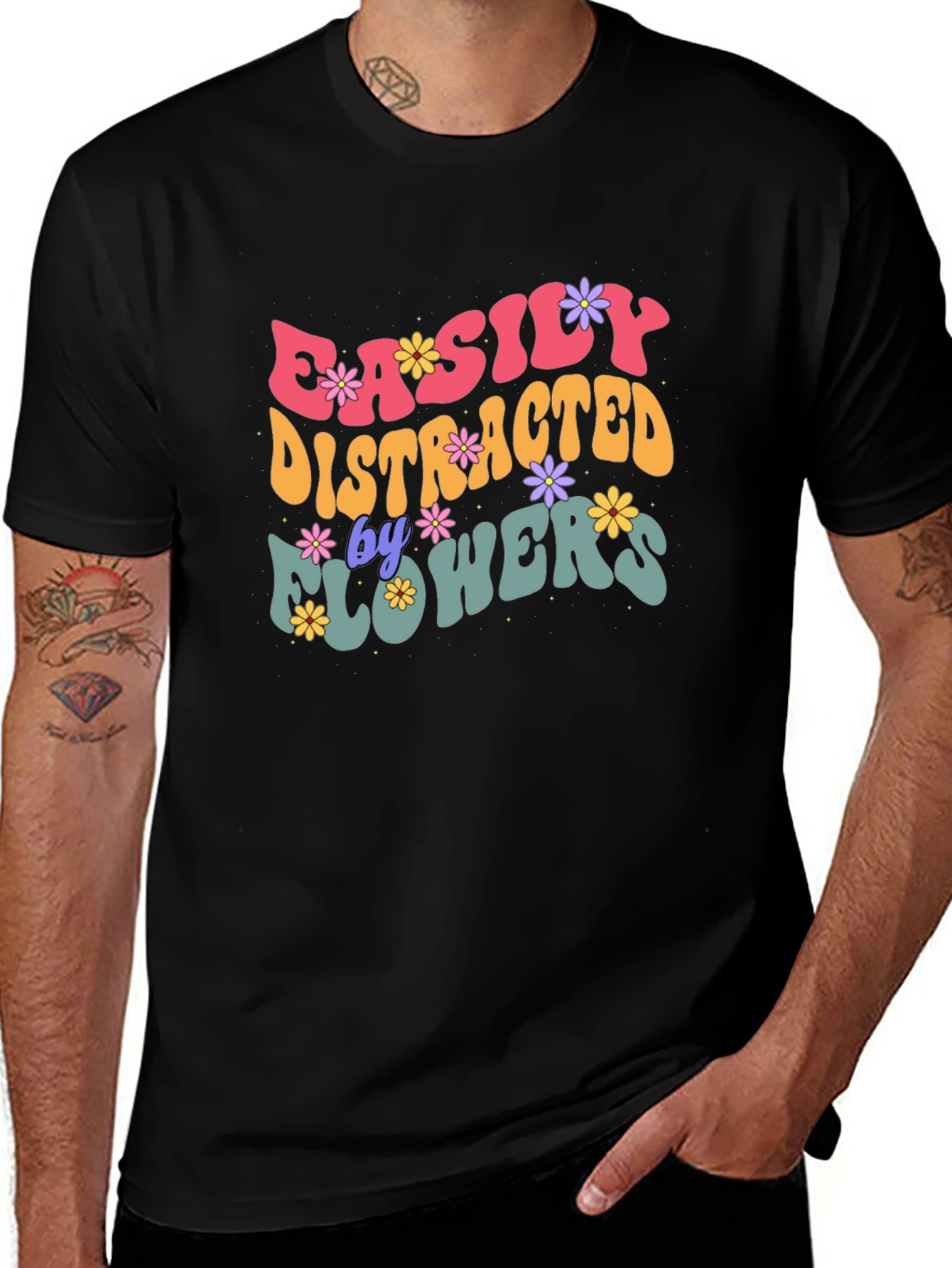 Easily Distracted By Flowers Graphic Tee
