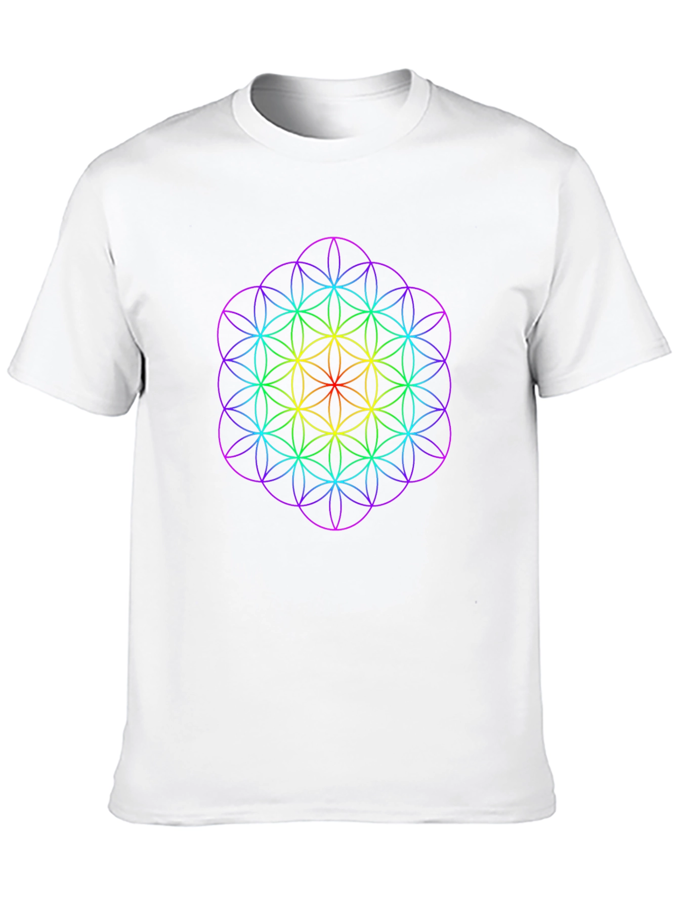 Rainbow Flower of Life Graphic Tee