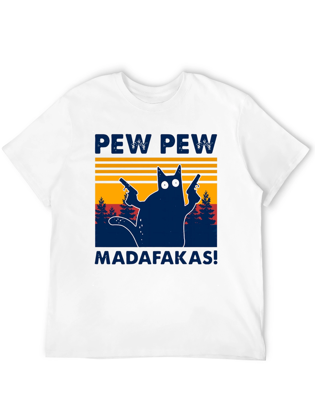 Pew Pew Madafakas Cat Graphic T-Shirt
