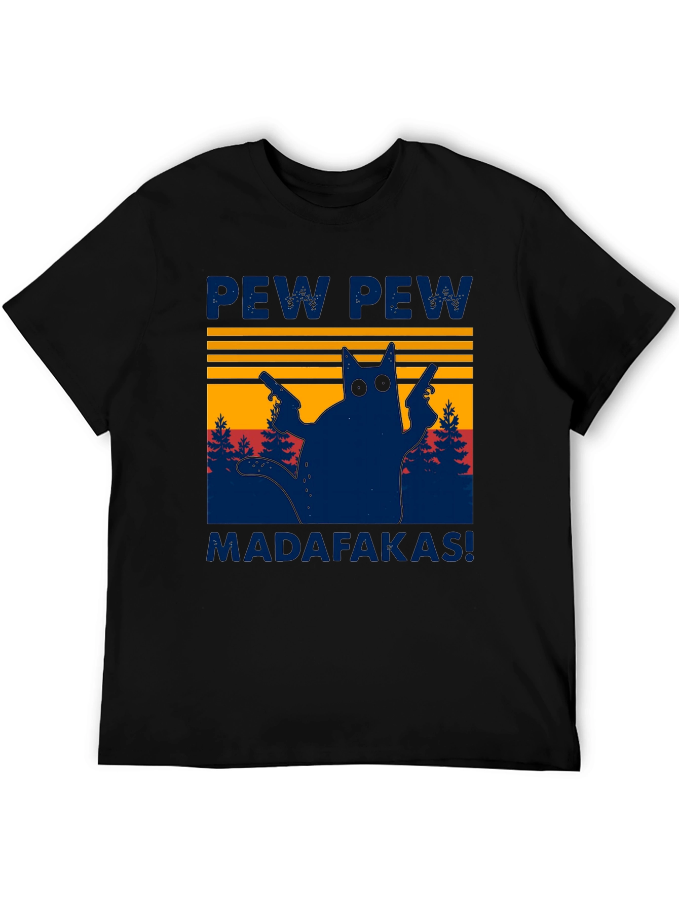 Pew Pew Madafakas Cat Graphic T-Shirt