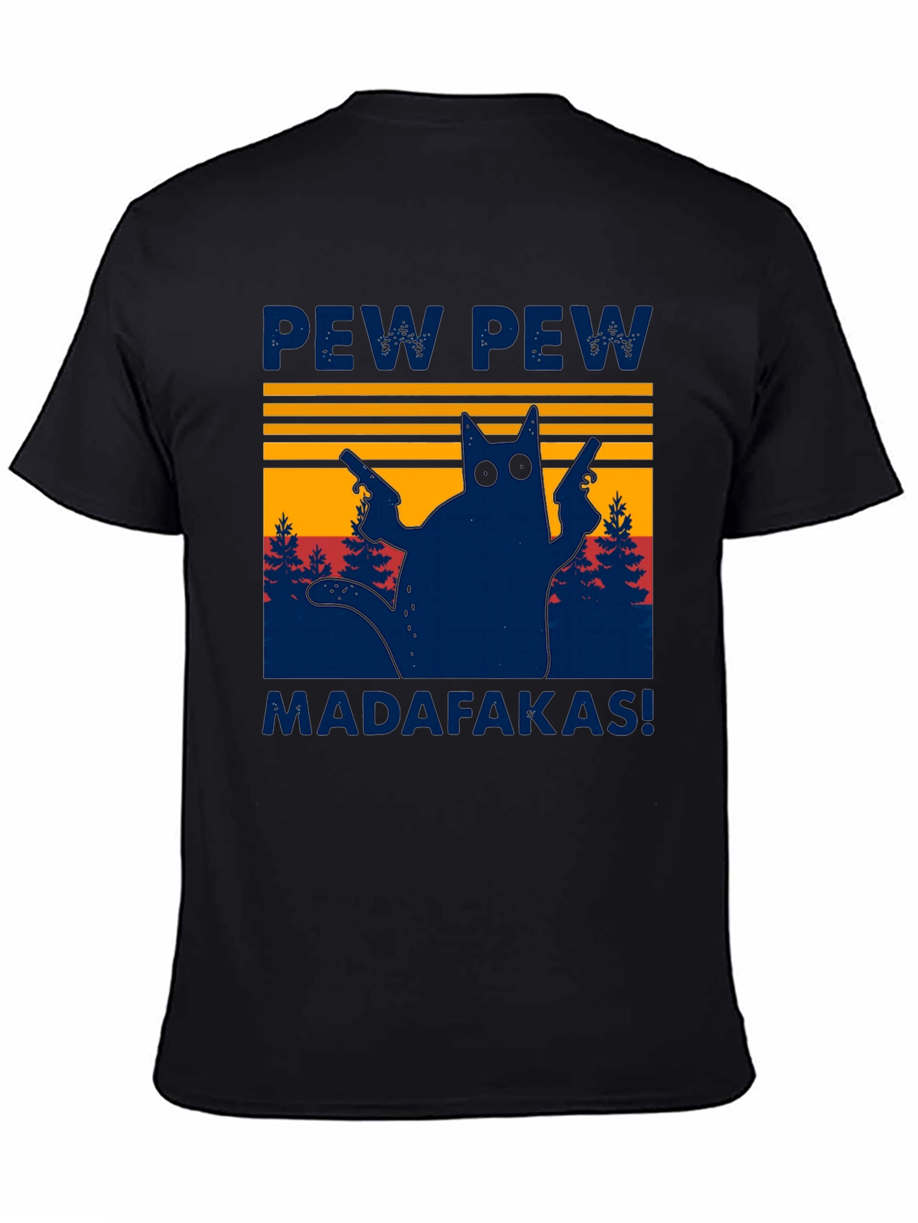 Pew Pew Madafakas Cat Graphic T-Shirt
