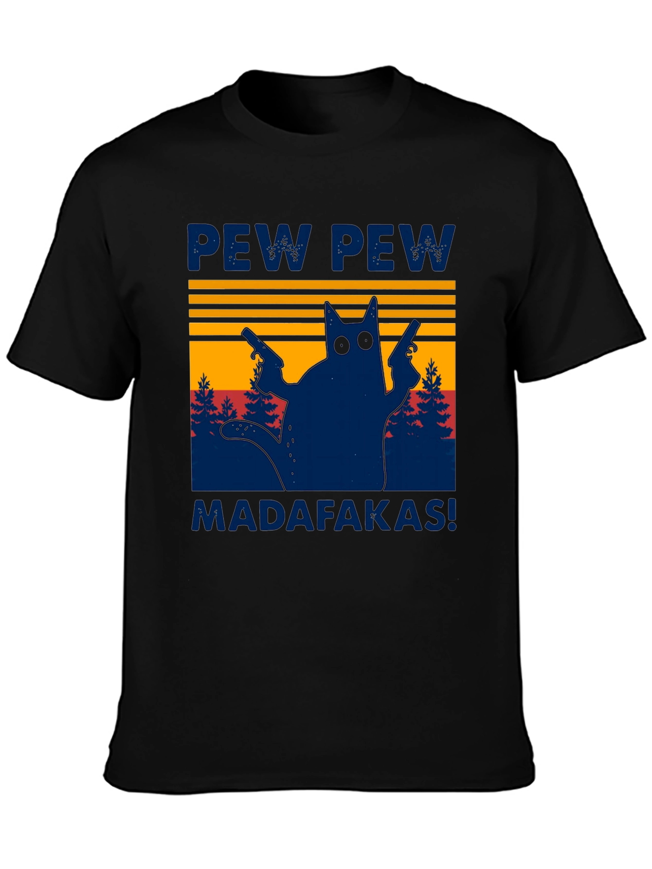 Pew Pew Madafakas Cat Graphic T-Shirt