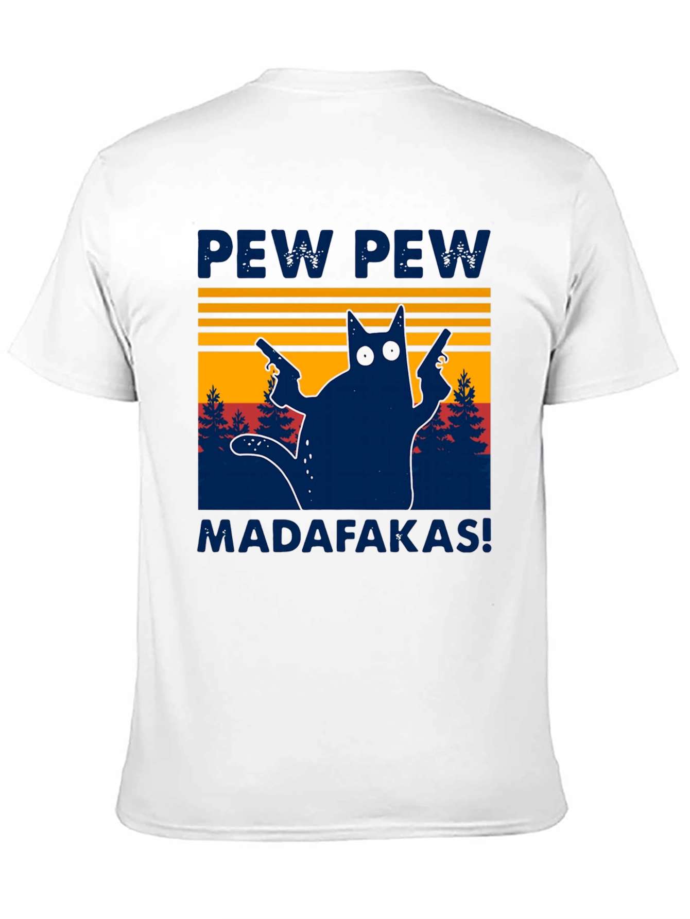 Pew Pew Madafakas Cat Graphic T-Shirt