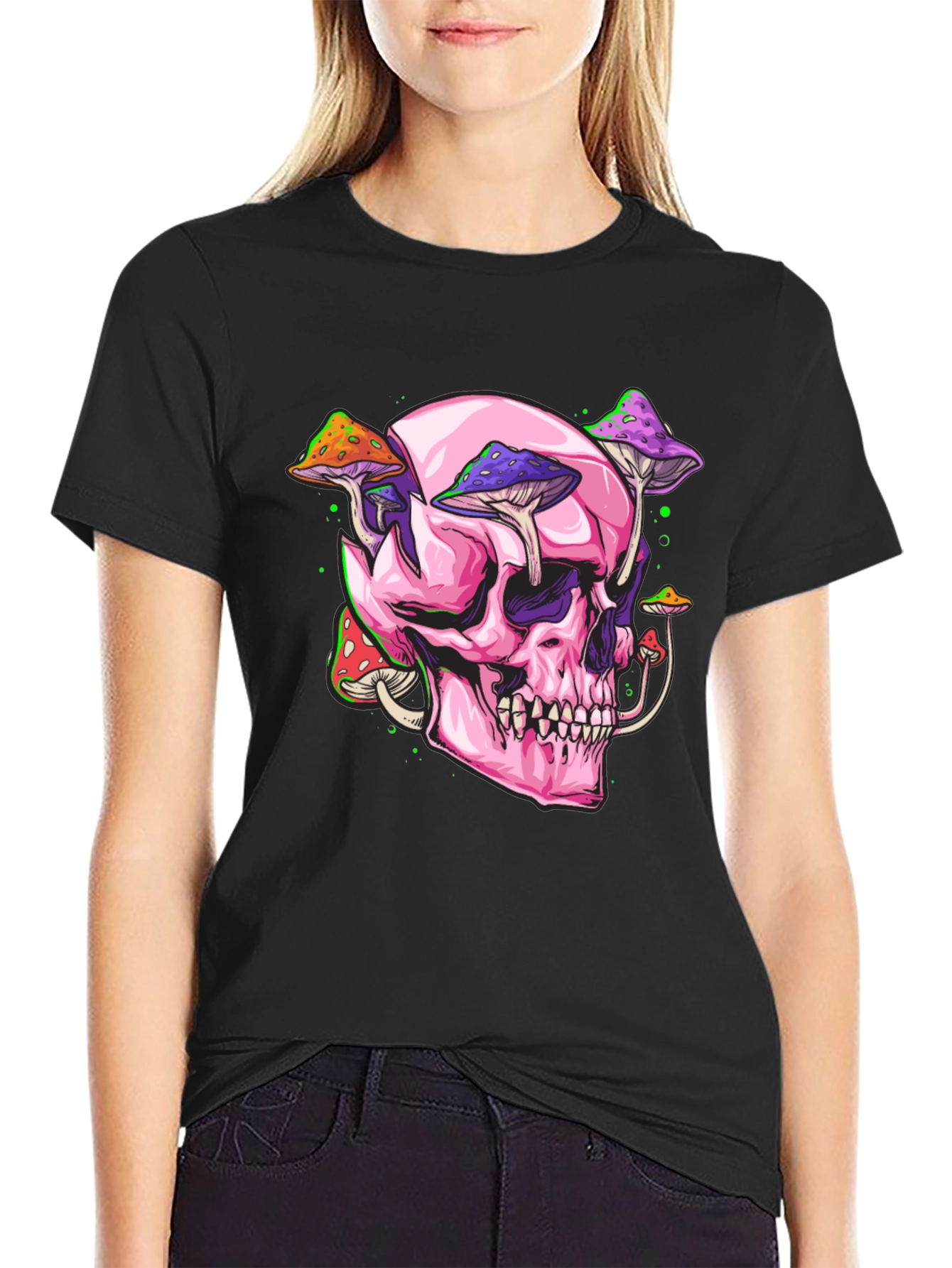 Skull and Mushroom Graphic Tee