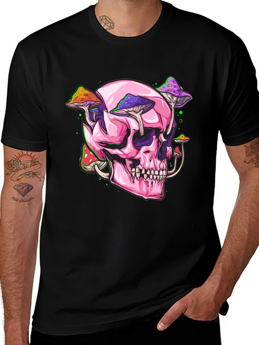 Skull and Mushroom Graphic Tee