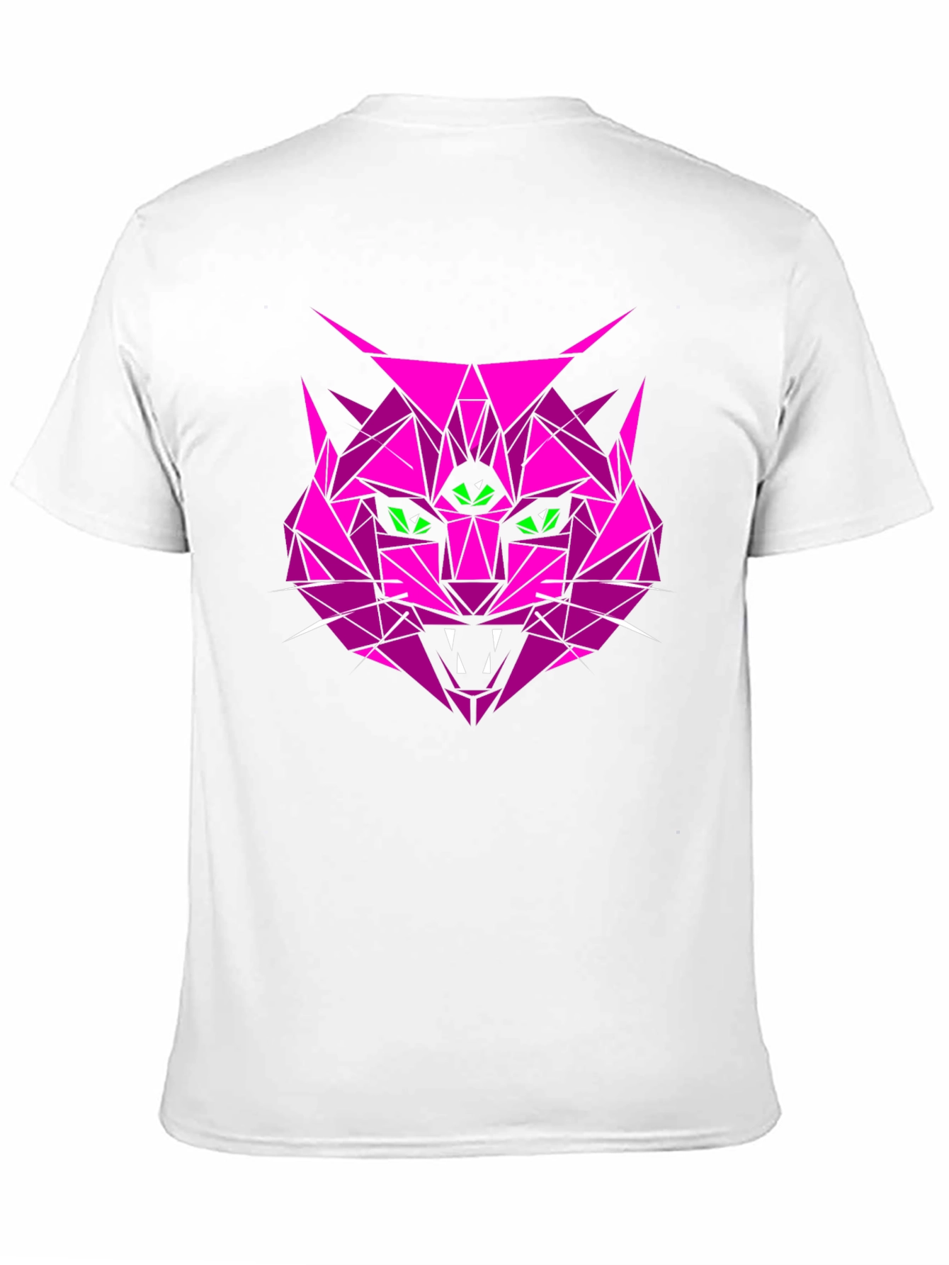 Geometric Pink Cat Graphic T-Shirt