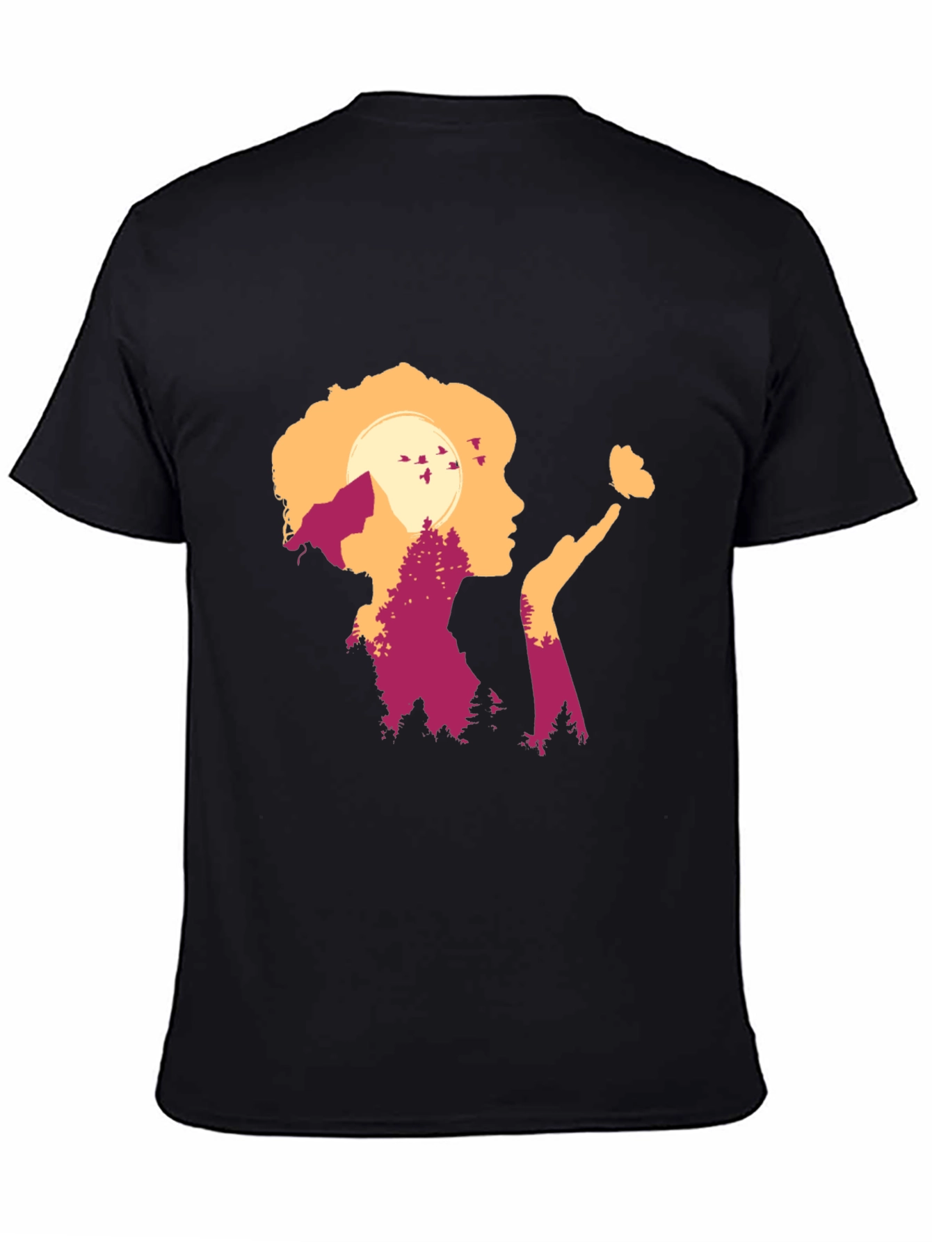Nature Silhouette Graphic Tee - Black