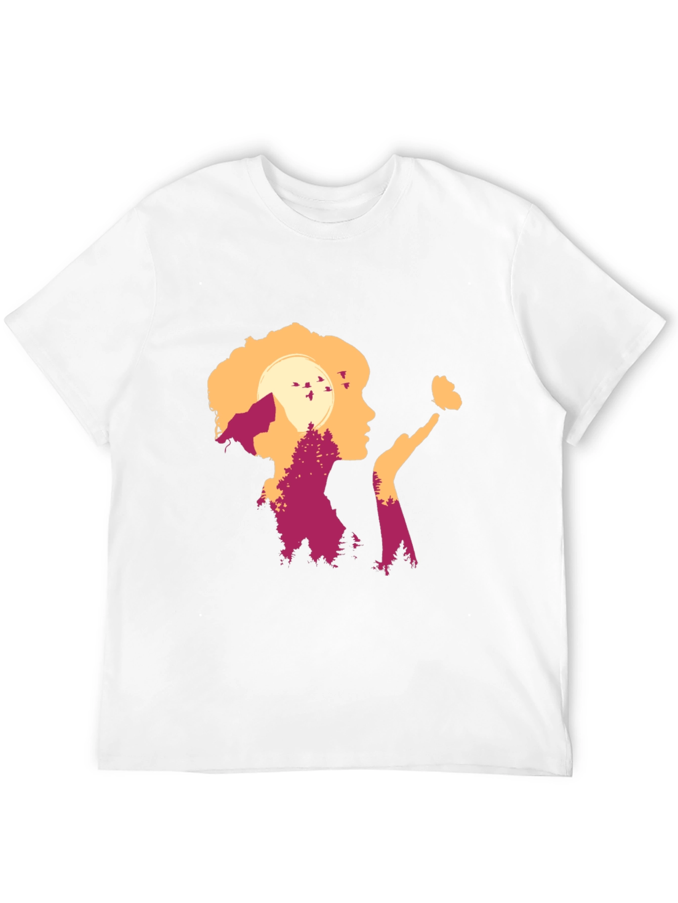 Nature Silhouette Graphic Tee - Black