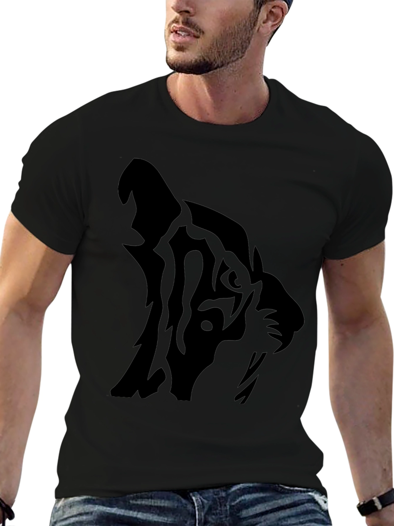Black Tiger Graphic T-Shirt - Mens Casual Tee