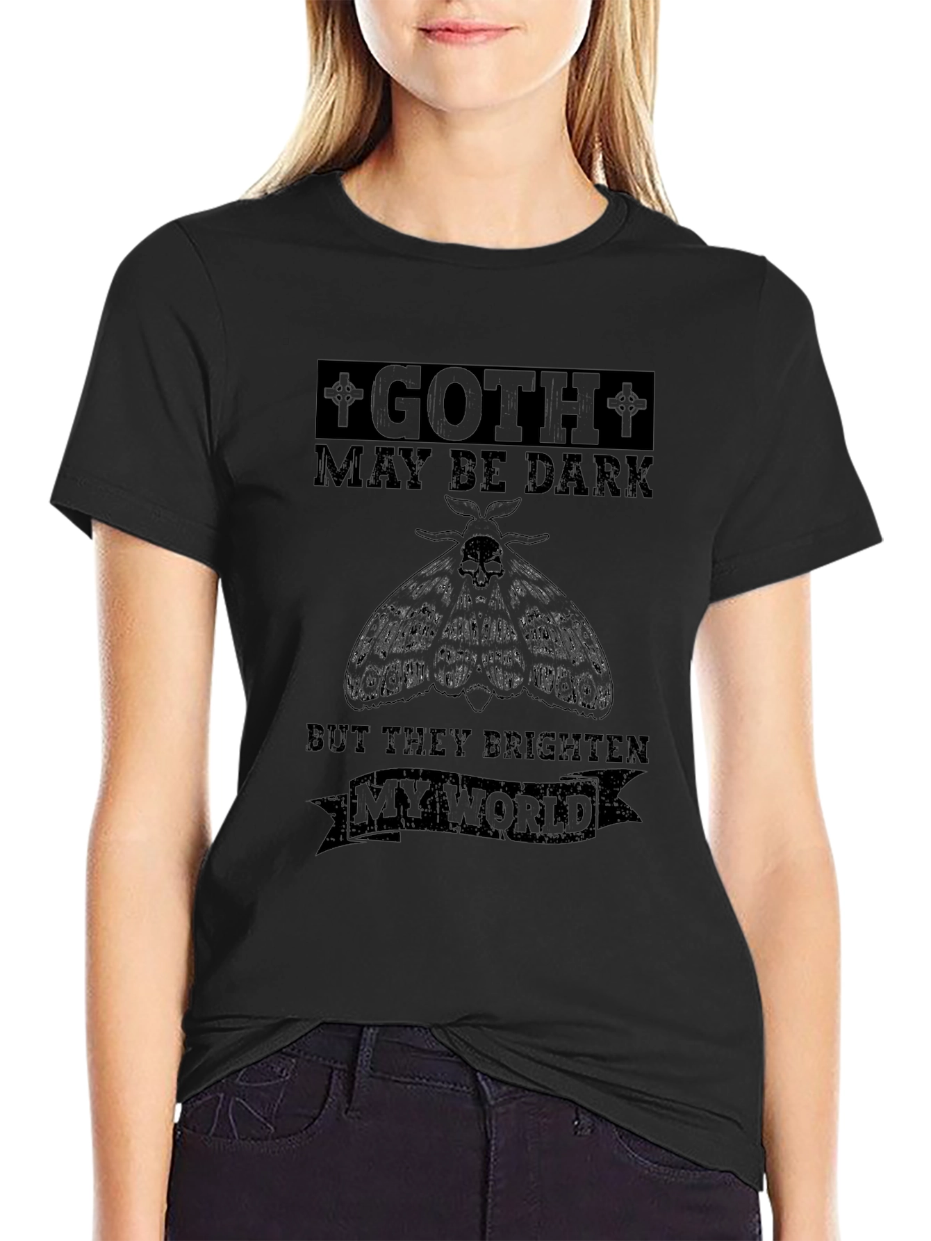 Goth Brighten My World Graphic T-Shirt