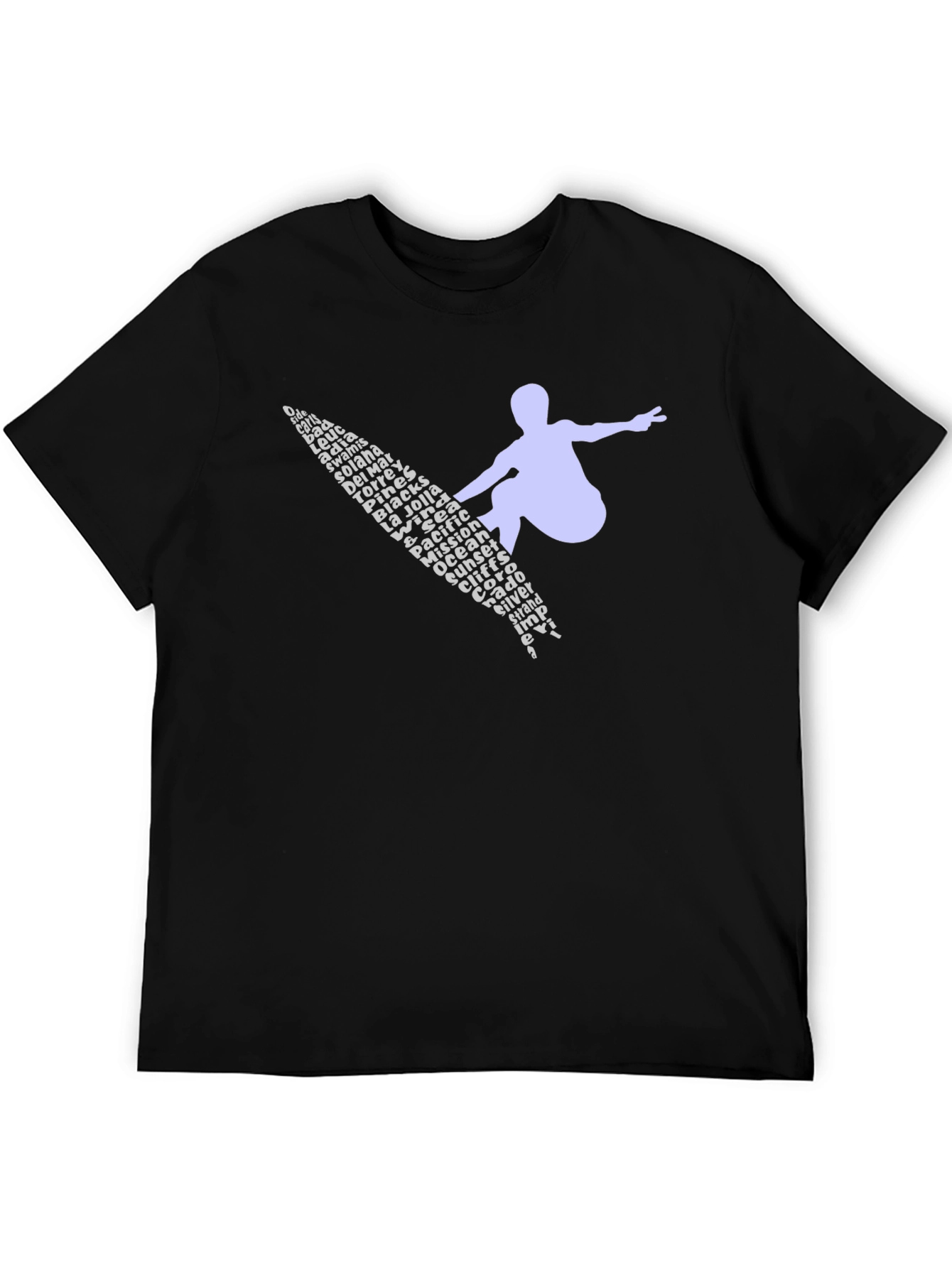Surfer Word Art Graphic Tee - Black