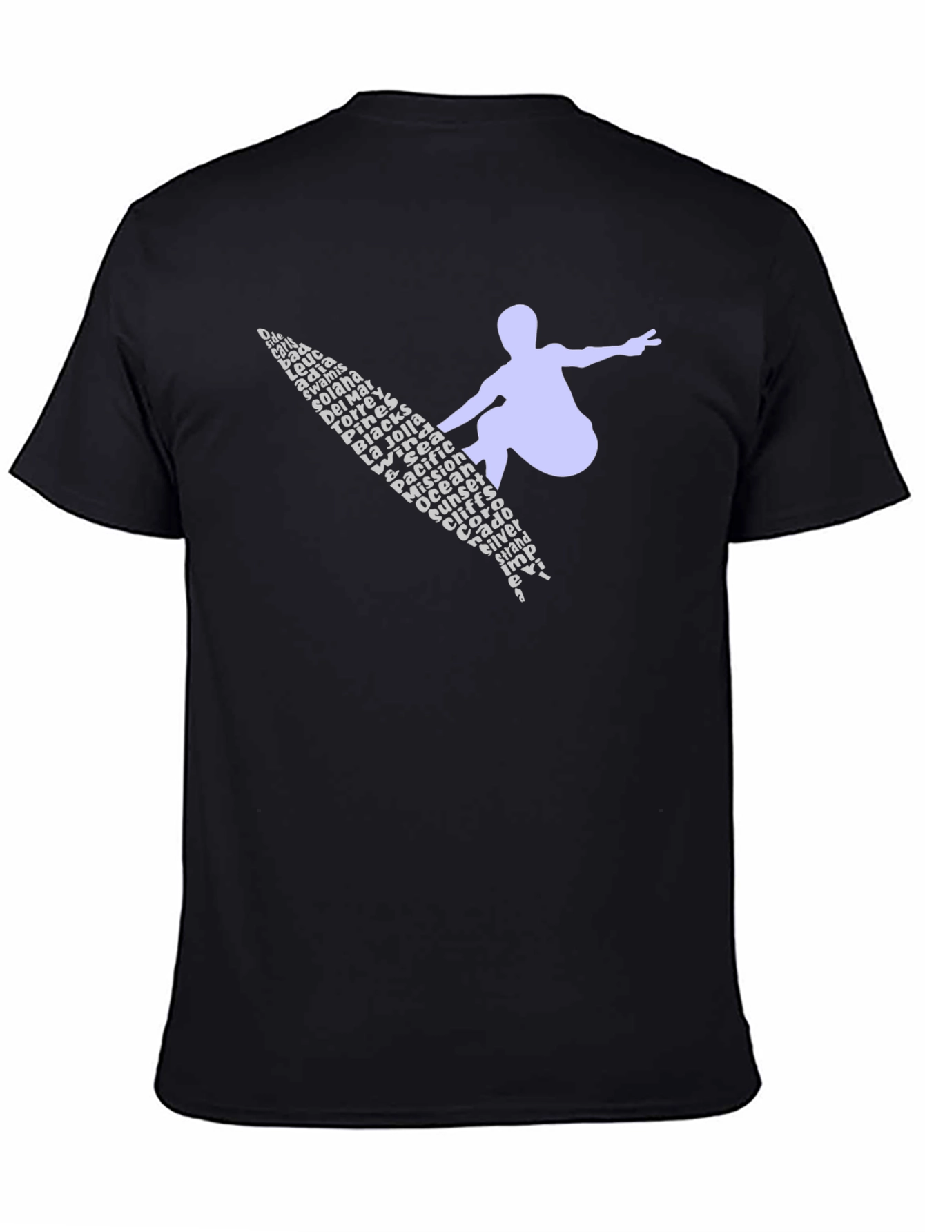 Surfer Word Art Graphic Tee - Black