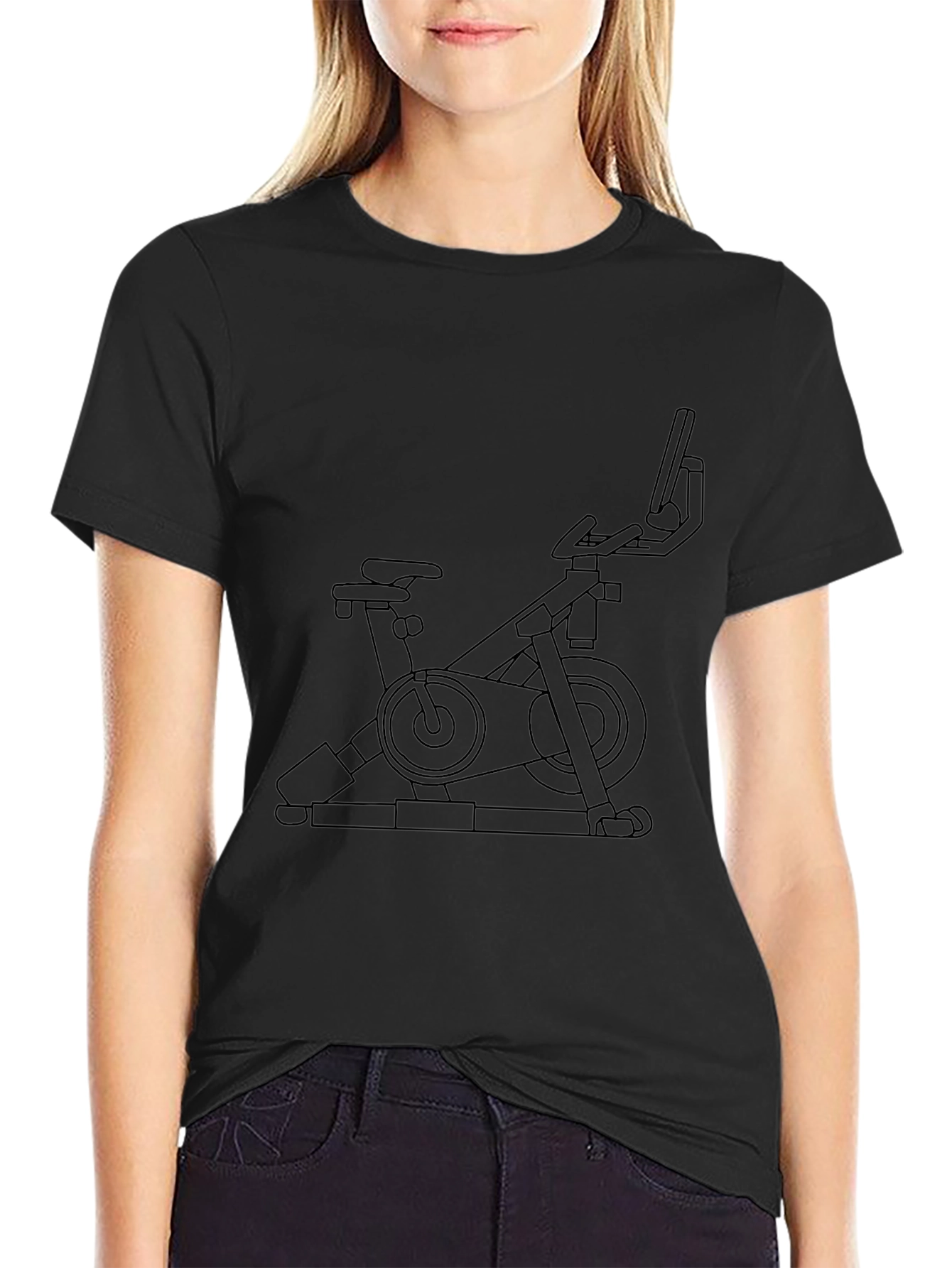 Stationary Bike Graphic Tee - Fitness Enthusiast Shirt