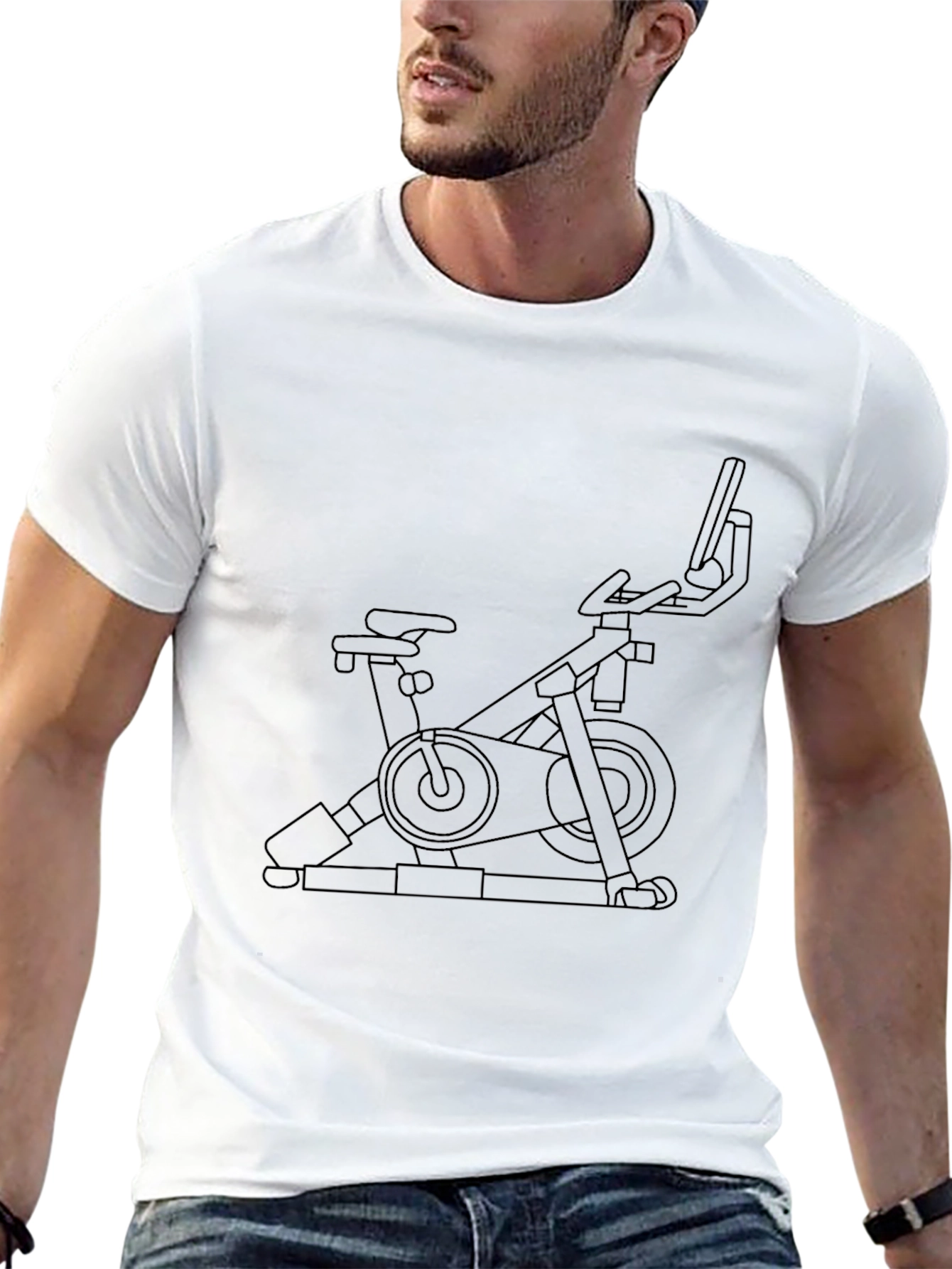 Stationary Bike Graphic Tee - Fitness Enthusiast Shirt
