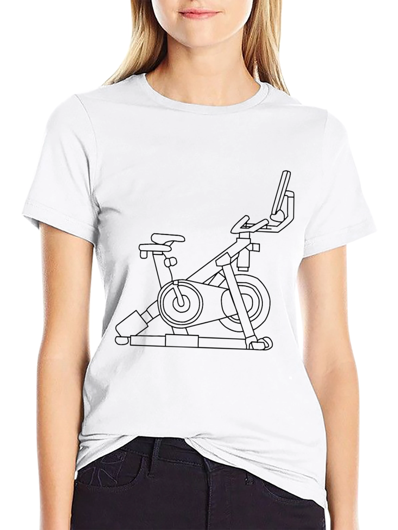 Stationary Bike Graphic Tee - Fitness Enthusiast Shirt