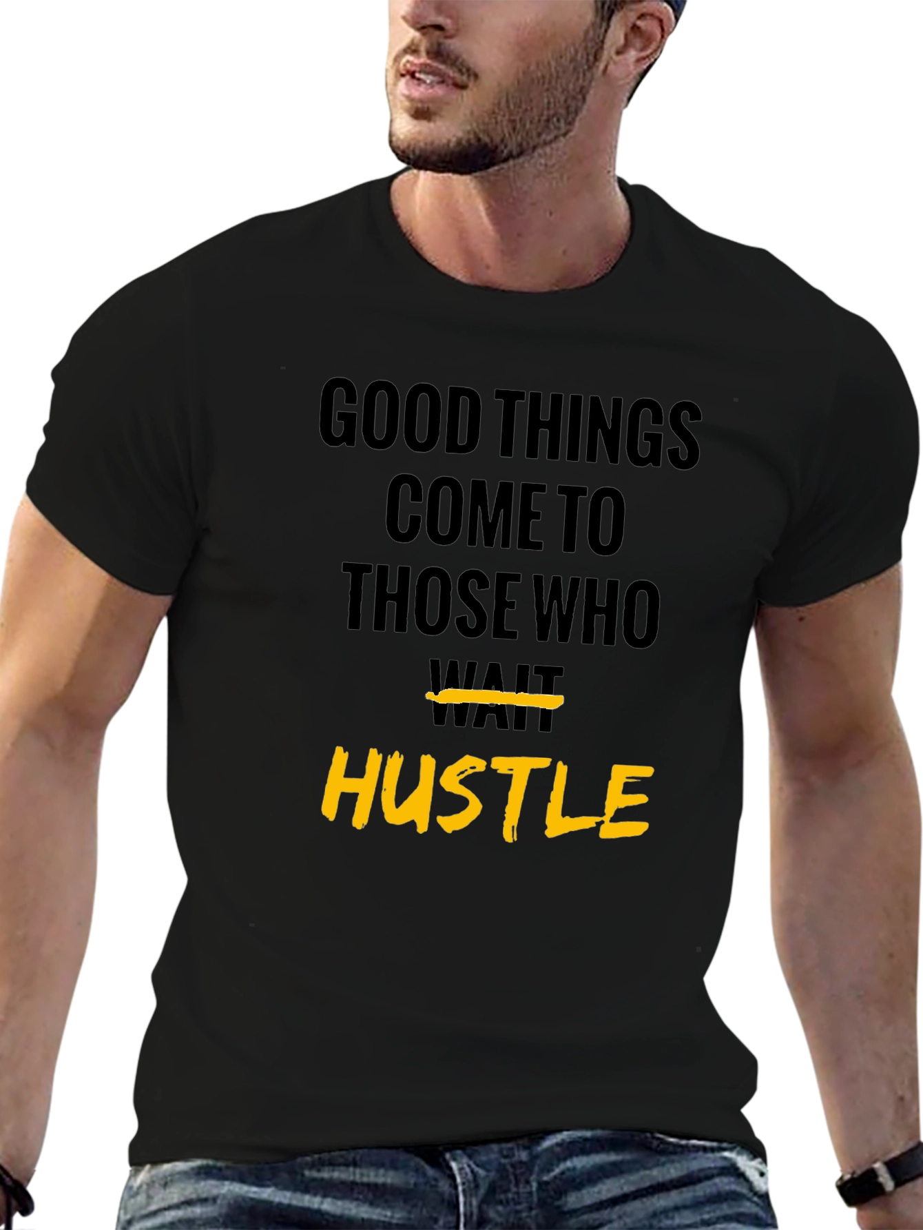 Hustle Graphic Tee - Motivational Short Sleeve T-Shirt