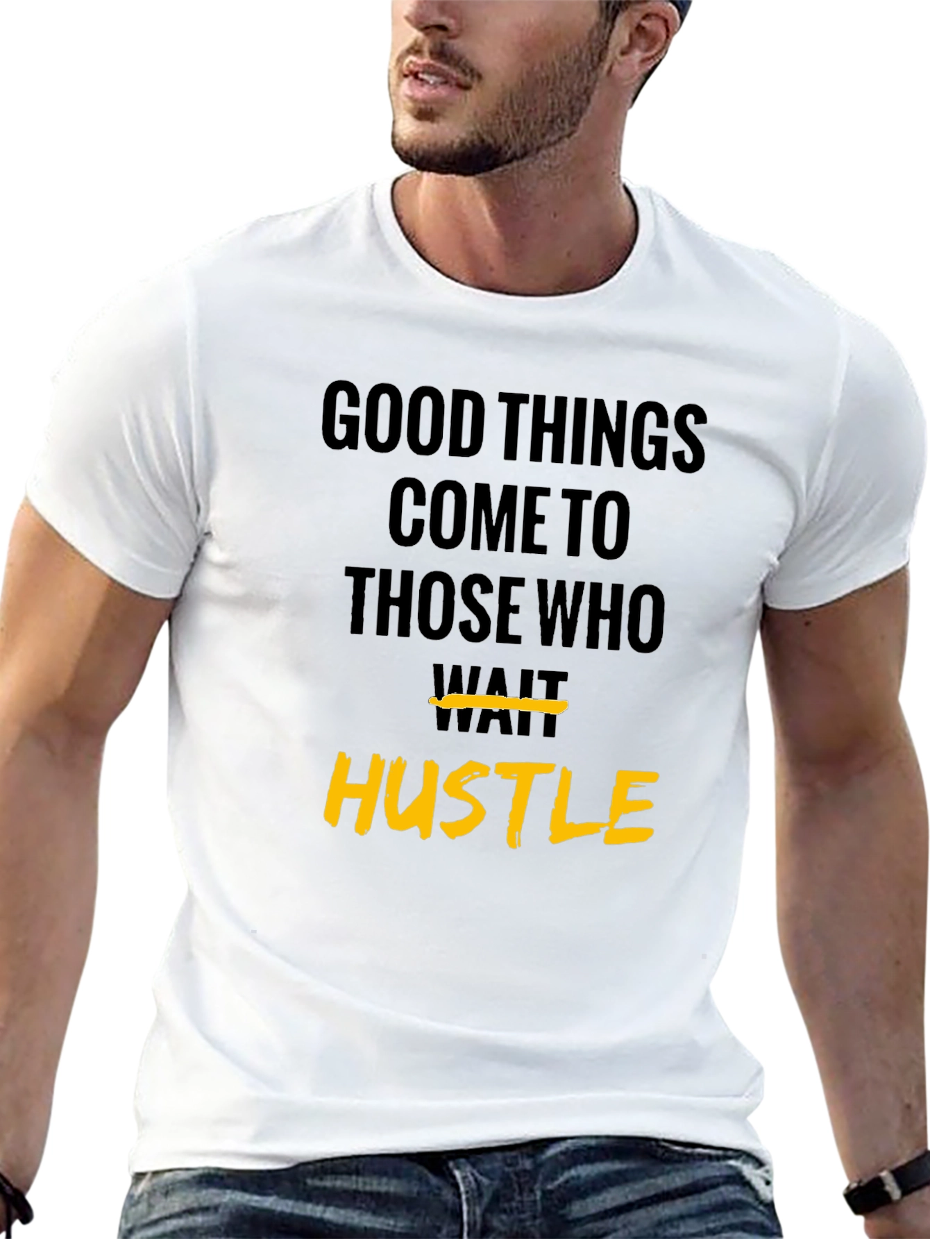 Hustle Graphic Tee - Motivational Short Sleeve T-Shirt