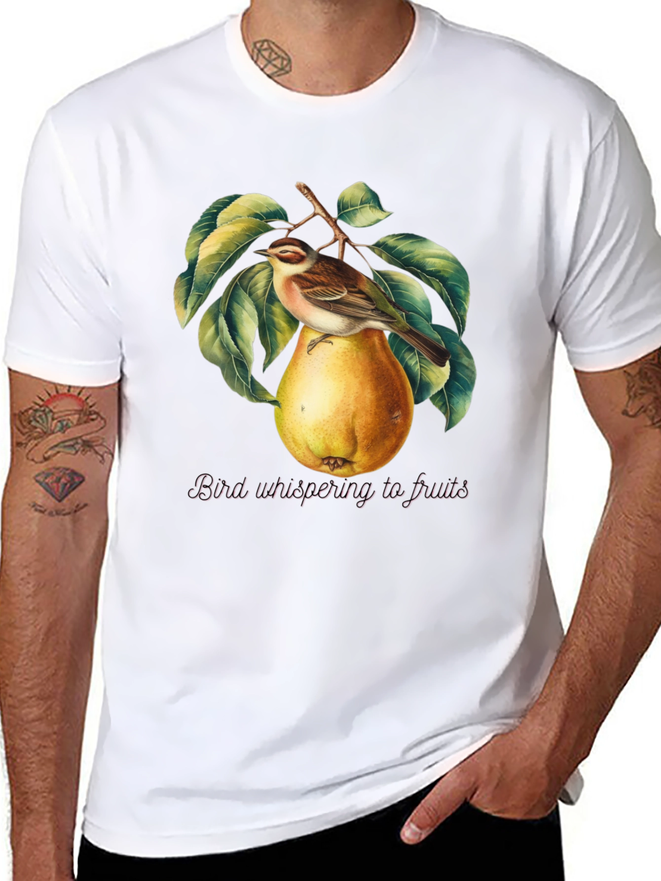 Bird and Pear Graphic Tee