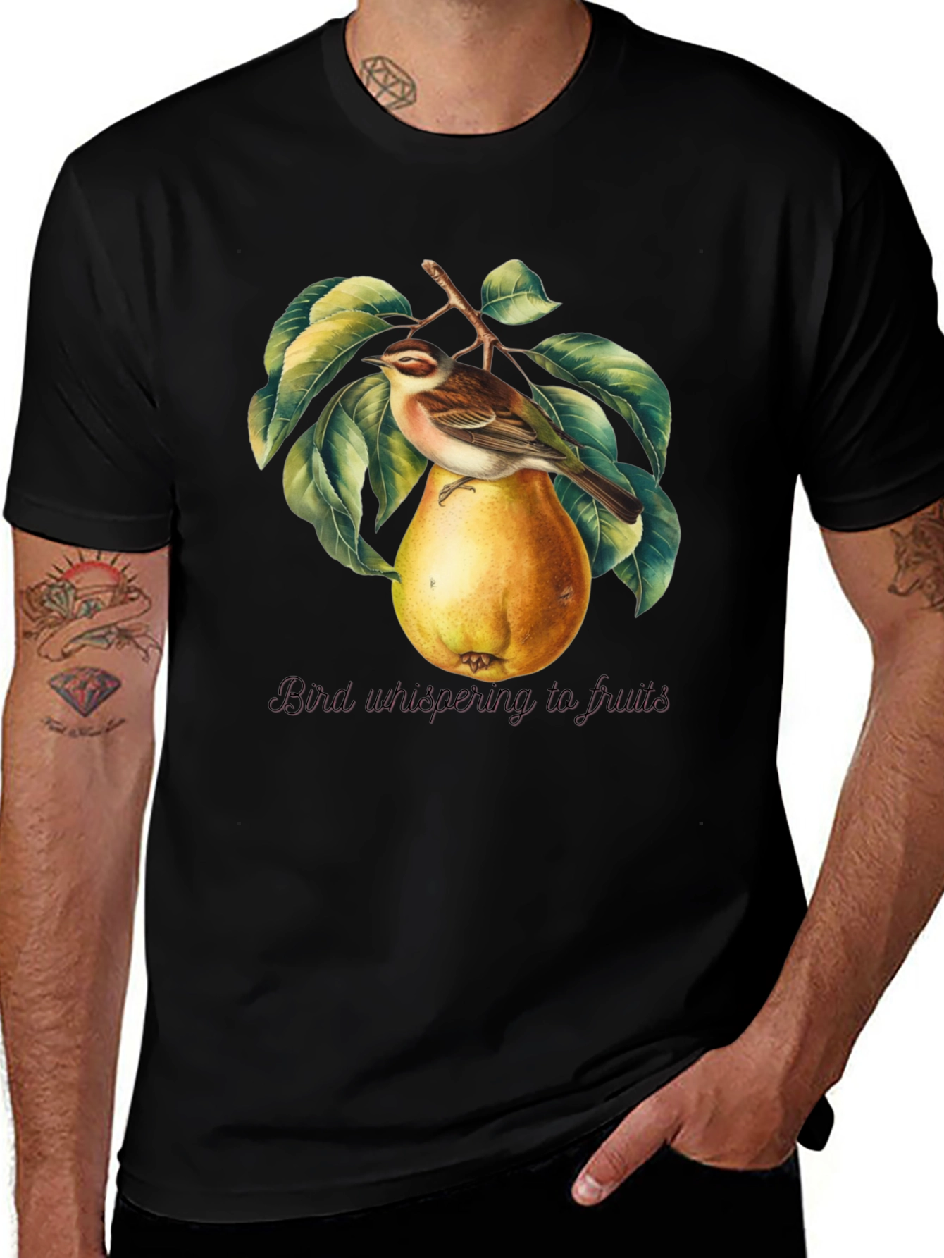 Bird and Pear Graphic Tee