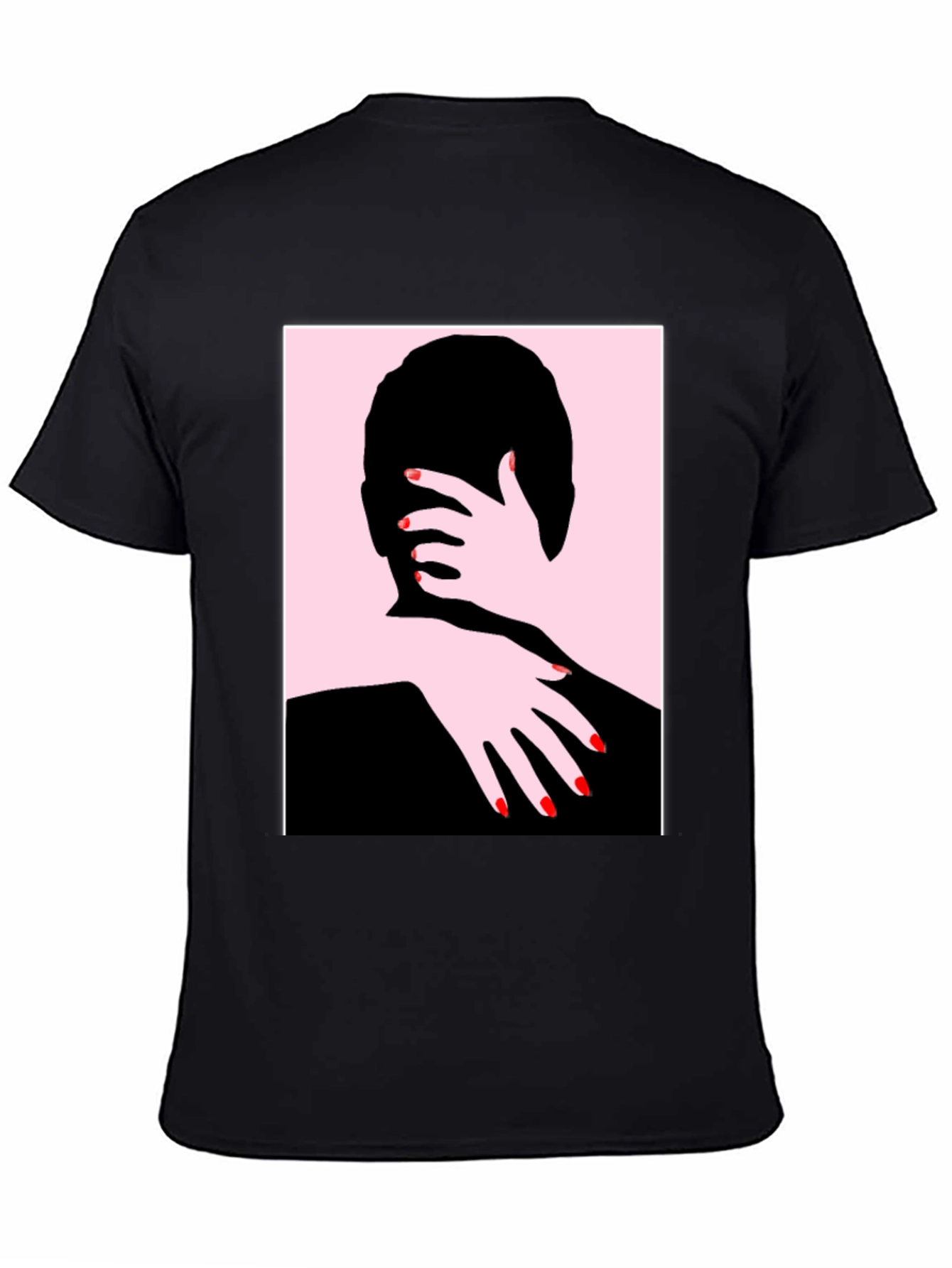 Abstract Embrace Graphic Tee - Black Cotton Shirt