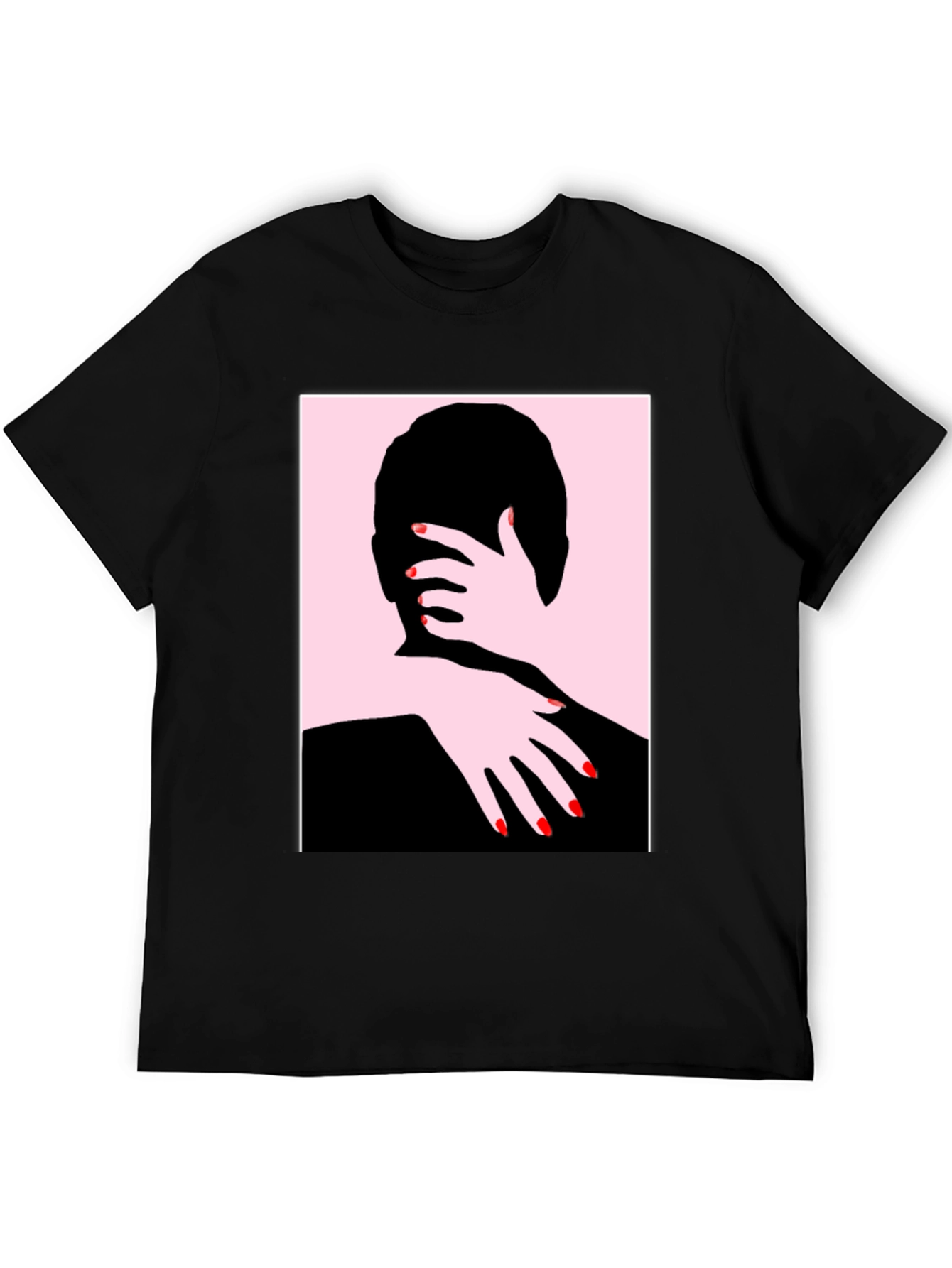 Abstract Embrace Graphic Tee - Black Cotton Shirt